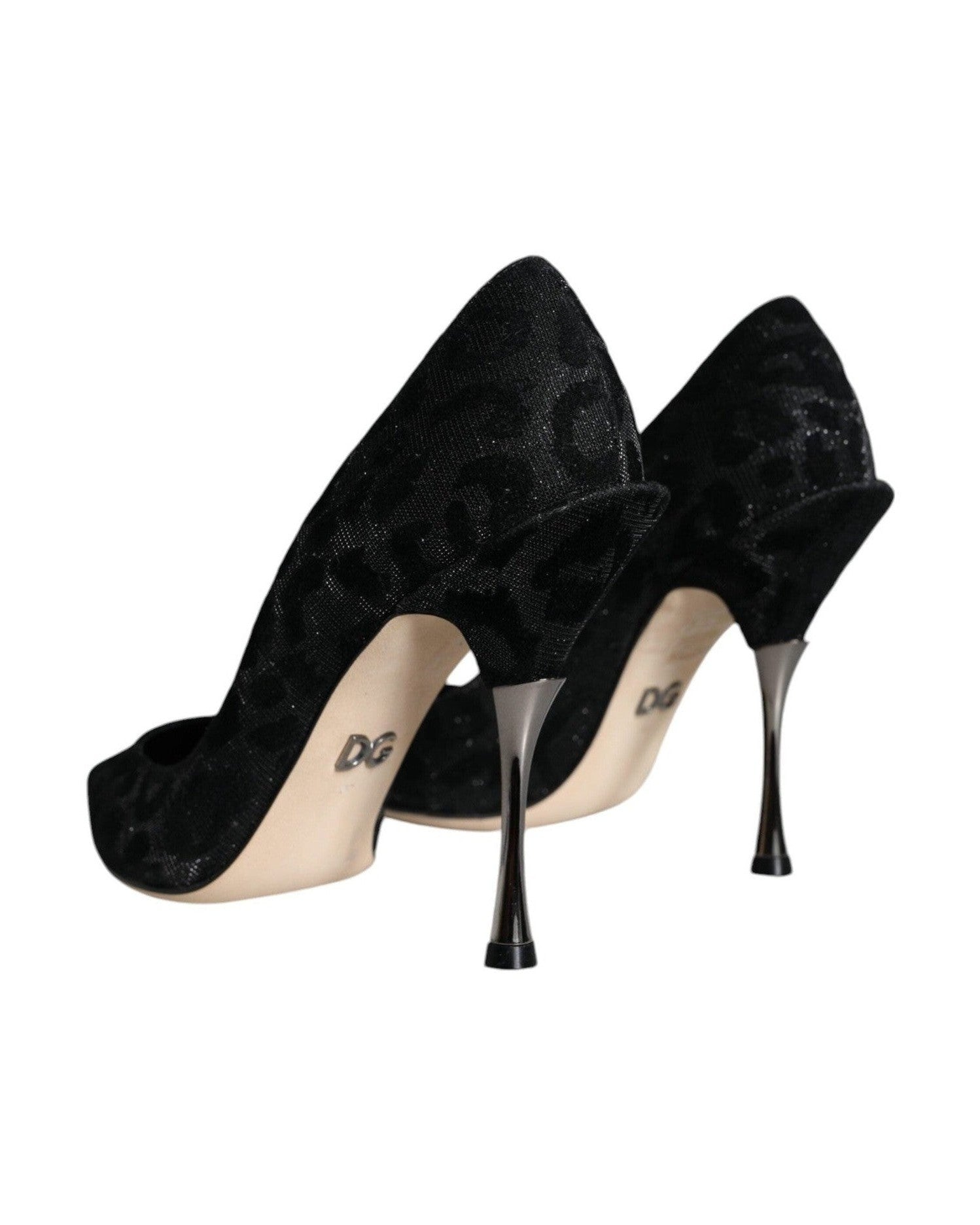 Dolce & Gabbana Black Leopard Lurex High Heels Pumps Shoes Glam Steals