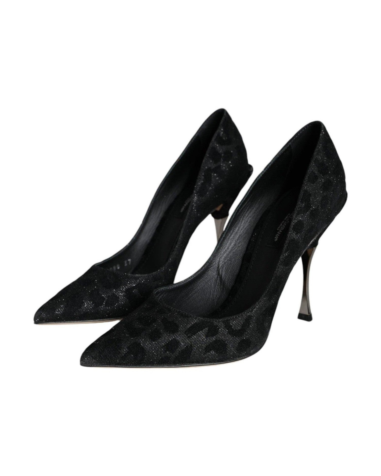 Dolce & Gabbana Black Leopard Lurex High Heels Pumps Shoes Glam Steals