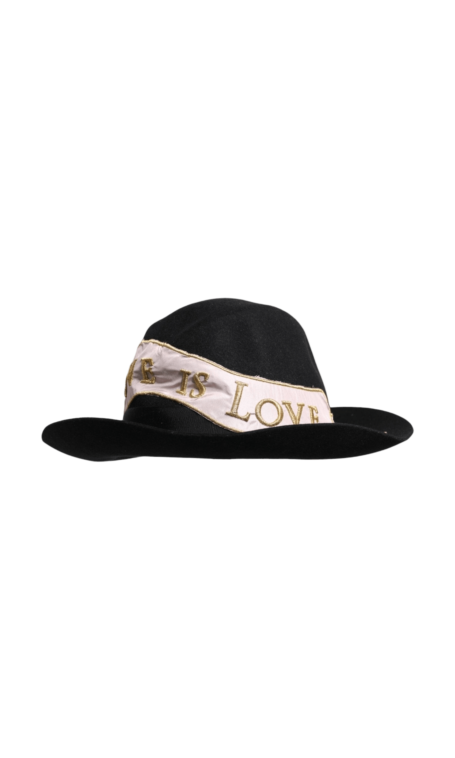 Dolce & Gabbana Black Logo Embroidered Women Wide Brim Hat Glam Steals