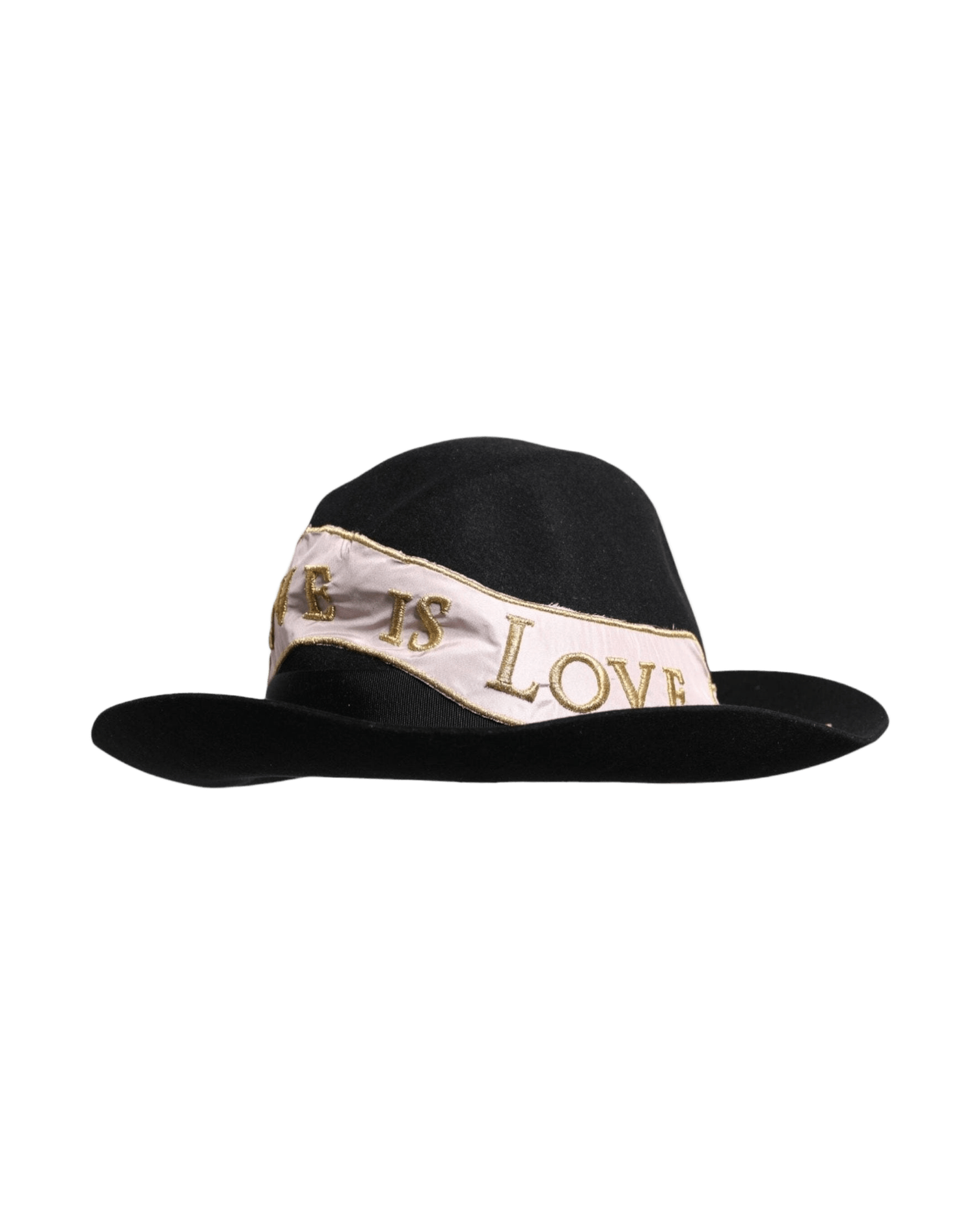Dolce & Gabbana Black Logo Embroidered Women Wide Brim Hat Glam Steals