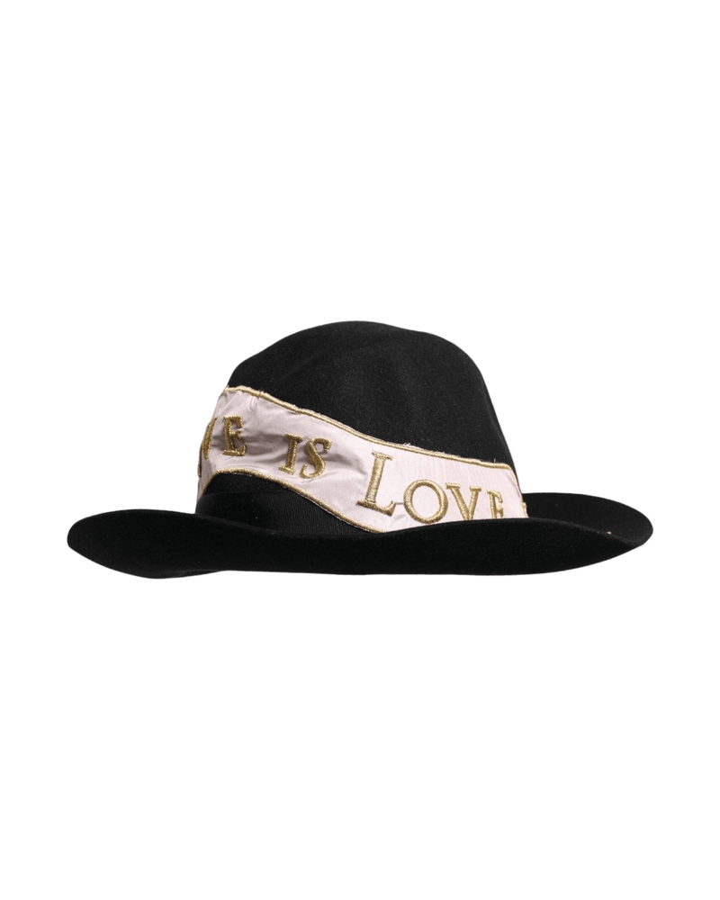 Dolce & Black Gabbana Logo Embroidered Women Wide Brim Hat Glam Steals