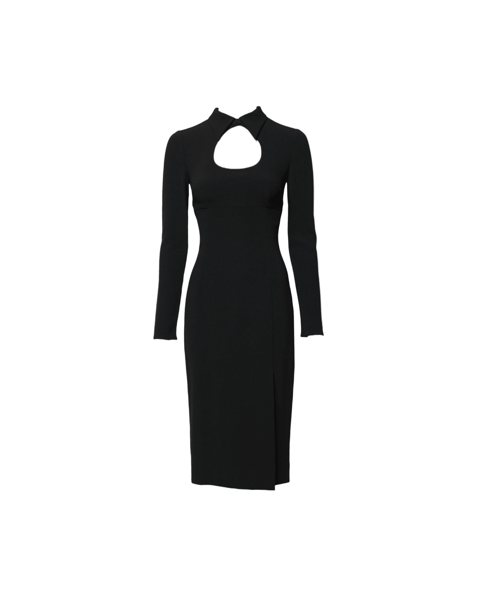 Dolce & Gabbana Black Long Sleeves Bodycon Sheath Midi Dress Glam Steals
