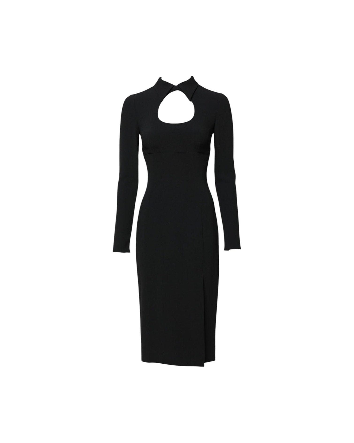 Dolce & Gabbana Black Long Sleeves Bodycon Sheath Midi Dress Glam Steals