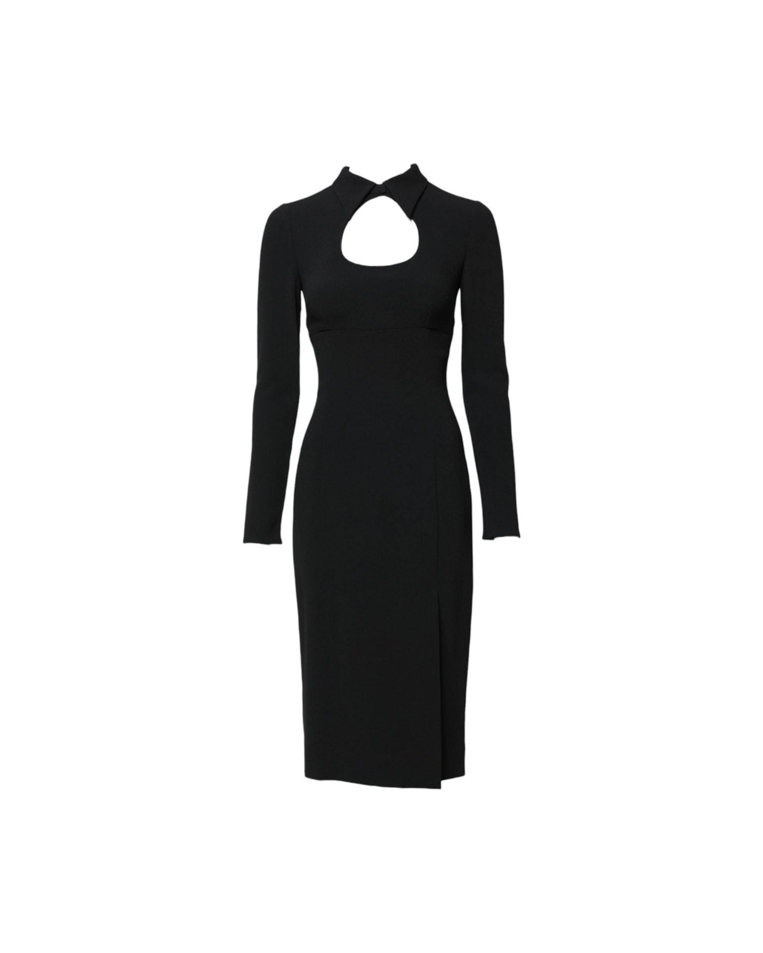 Dolce & Gabbana Black Long Sleeves Bodycon Sheath Midi Dress Glam Steals