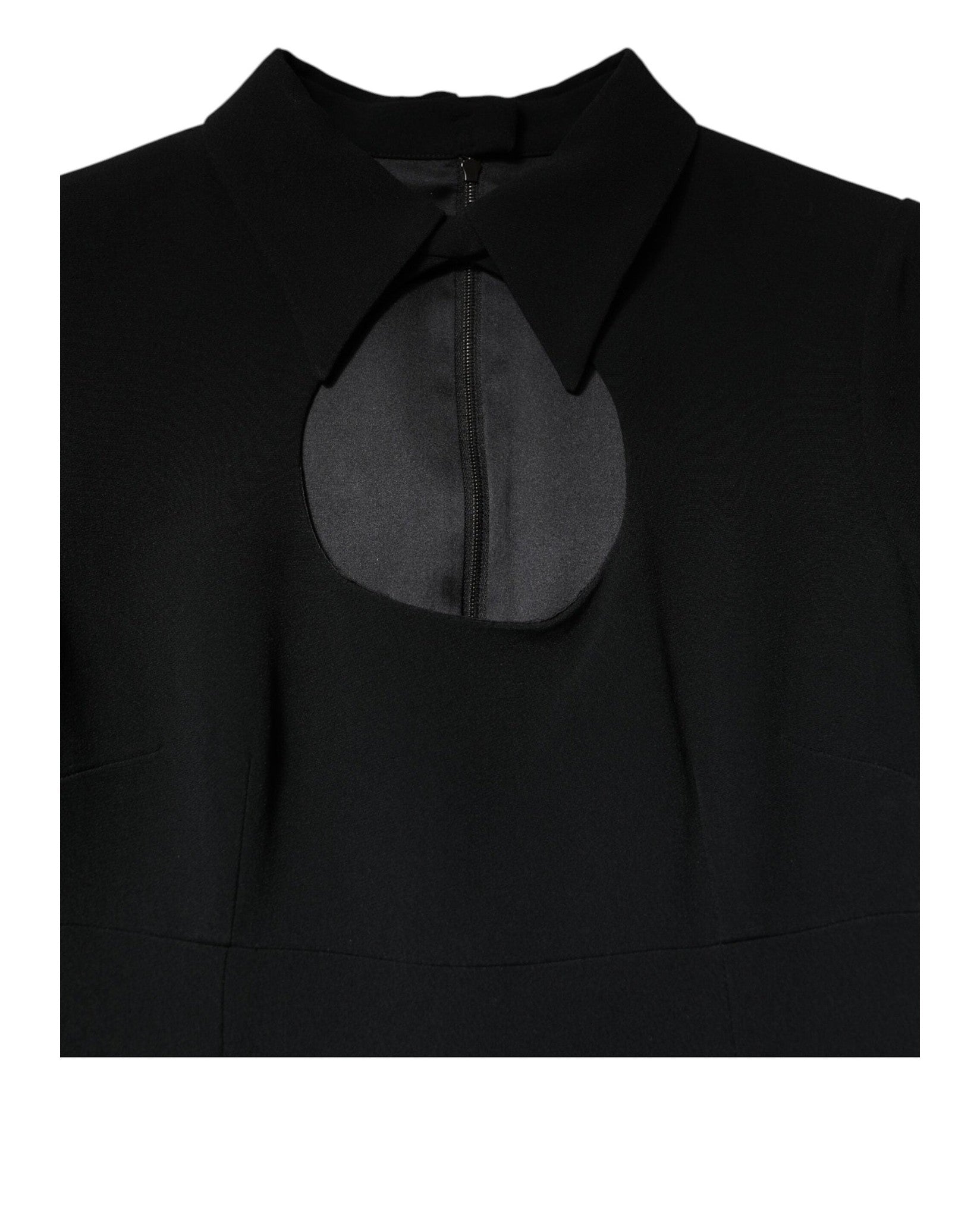Dolce & Gabbana Black Long Sleeves Bodycon Sheath Midi Dress Glam Steals