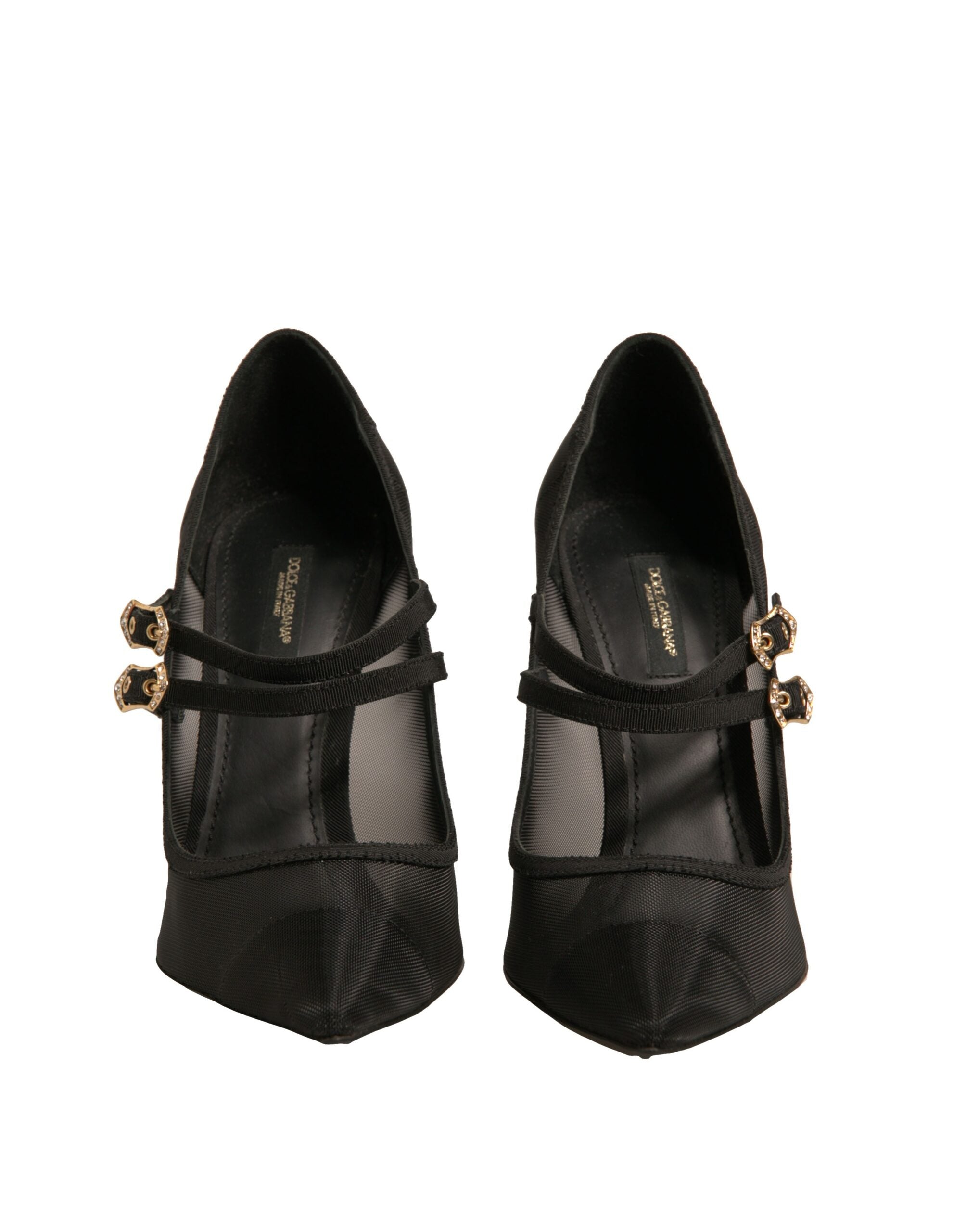 Dolce & Gabbana Black Mesh Mary Jane High Heels Pumps Shoes Glam Steals