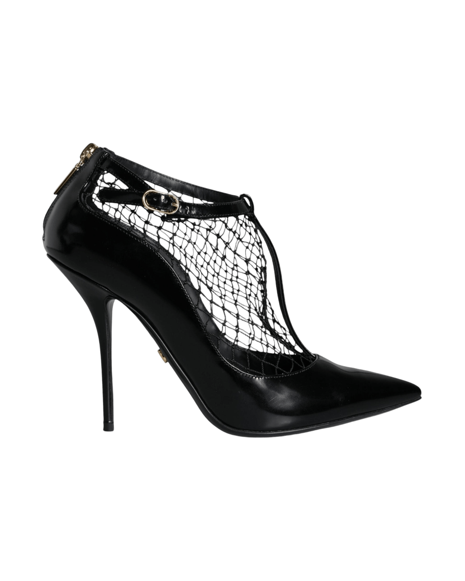 Dolce & Gabbana Black Mesh Patent Leather Heels Pumps Shoes Glam Steals