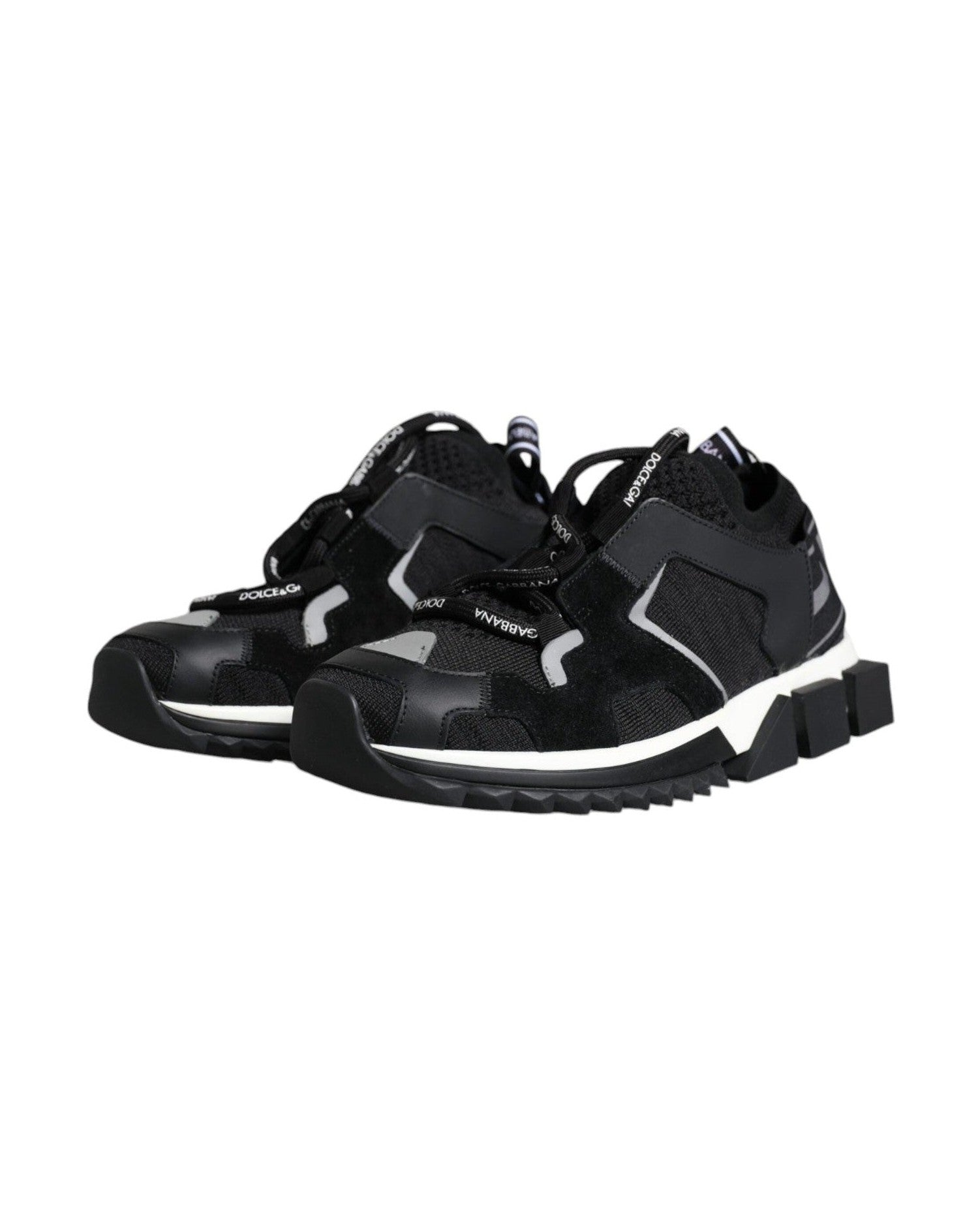 Dolce & Gabbana Black Mesh Sorrento Trekking Sneakers Shoes Glam Steals