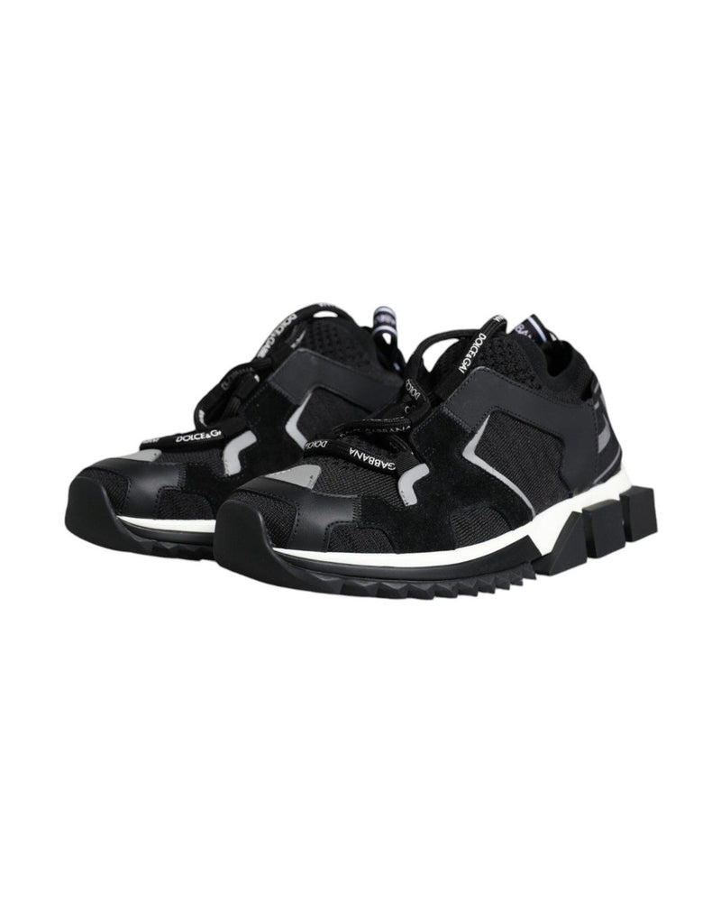 Dolce & Gabbana Black Mesh Sorrento Trekking Sneakers Shoes Glam Steals