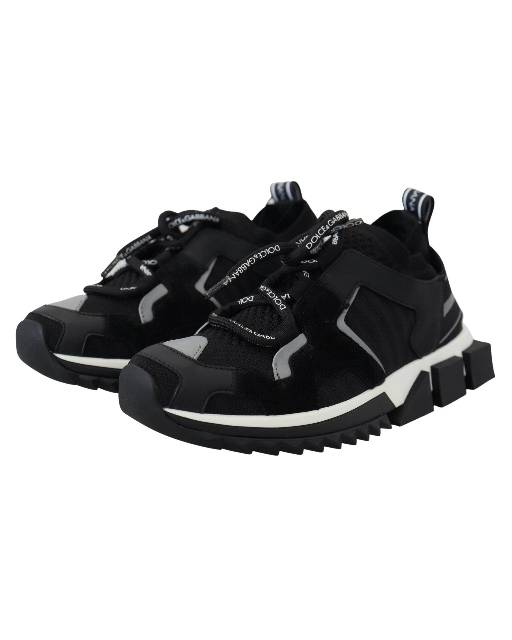 Dolce & Gabbana Black Mesh Sorrento Trekking Sneakers Sneakers