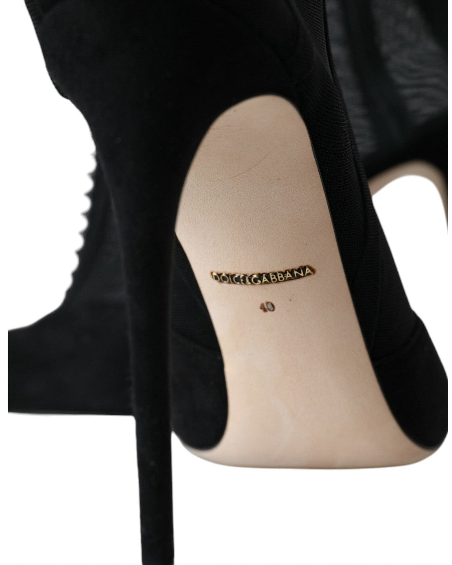 Dolce & Gabbana Black Mesh Stiletto Heels Ankle Boots Shoes Boots