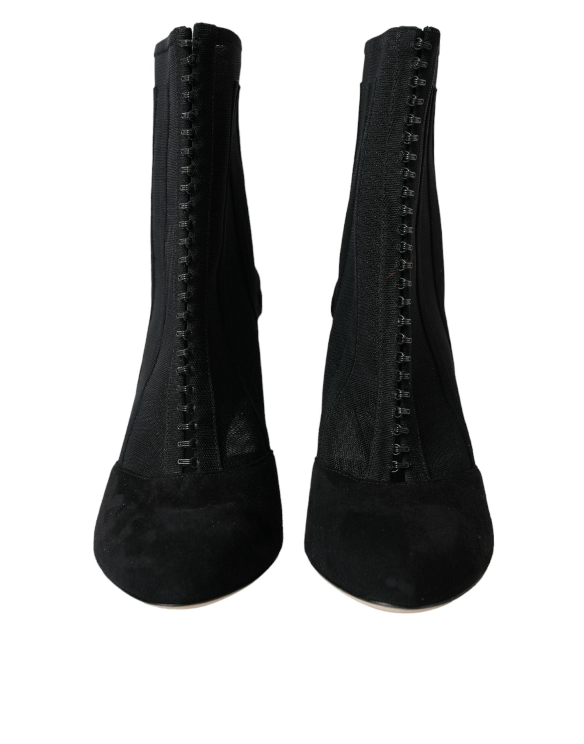 Dolce & Gabbana Black Mesh Stiletto Heels Ankle Boots Shoes Glam Steals