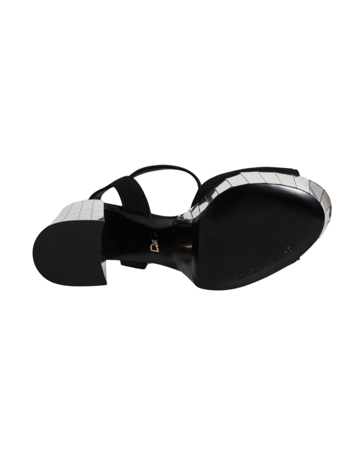 Dolce & Gabbana Black Mirror Heels Platform Sandals Shoes Glam Steals
