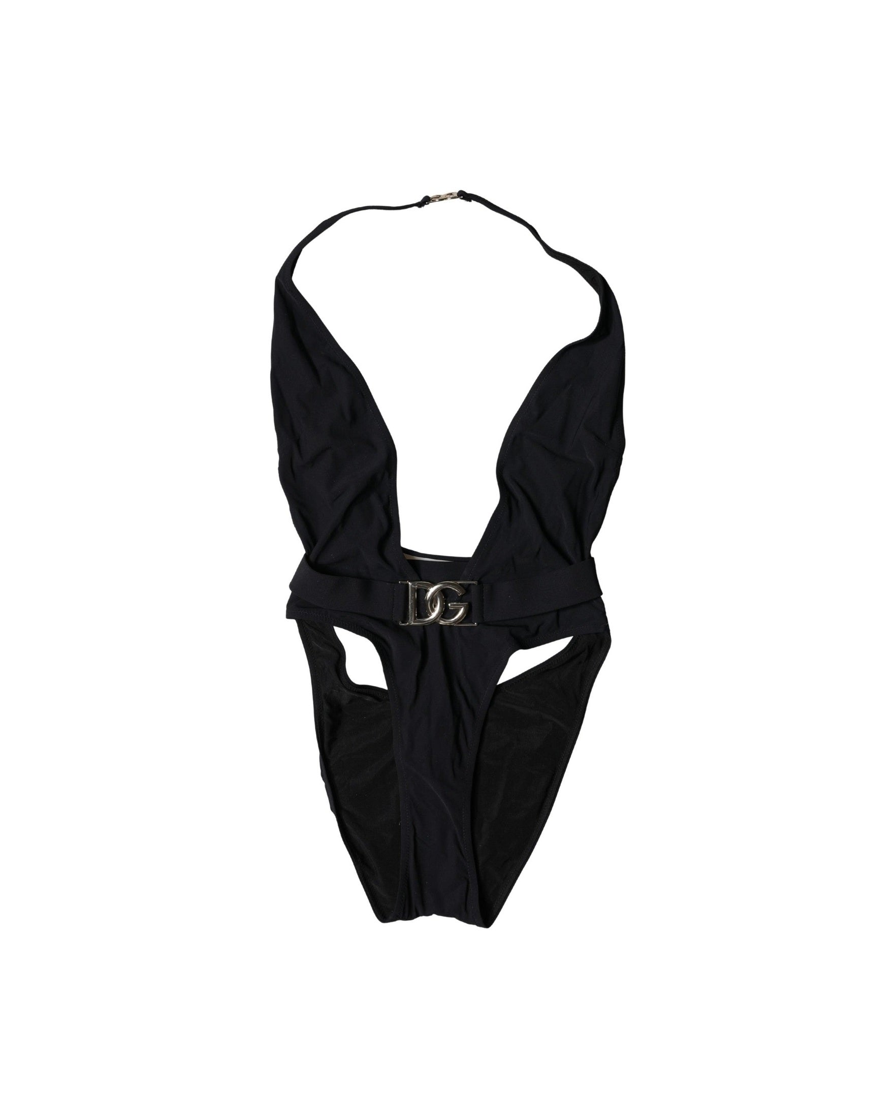 Dolce & Gabbana Black Nylon Dg One Piece Swimsuit Swimwear Glam Steals