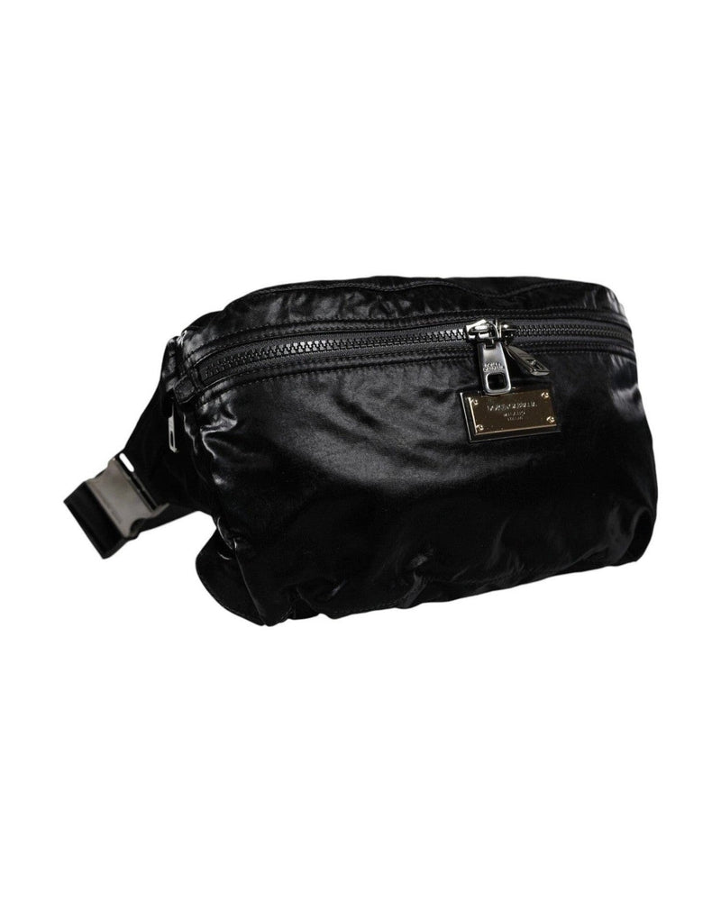 Dolce & Gabbana Nylon Fabric Belt Waist Fanny Pack Black Bag Glam Steals