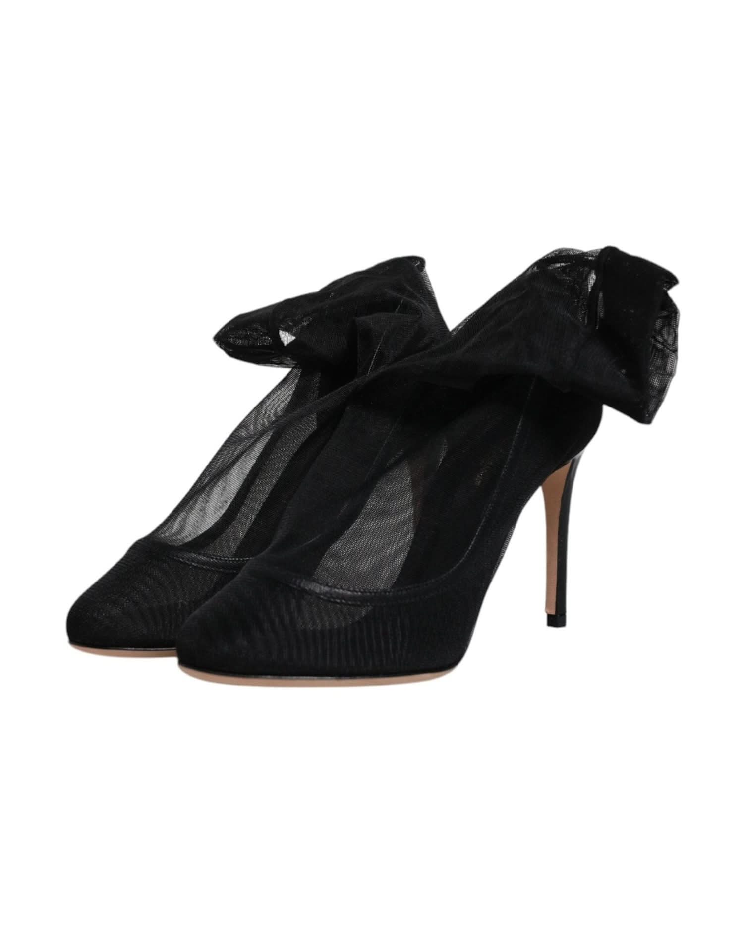 Dolce & Gabbana Black Nylon Mesh Sock Style Boots Shoes Boots