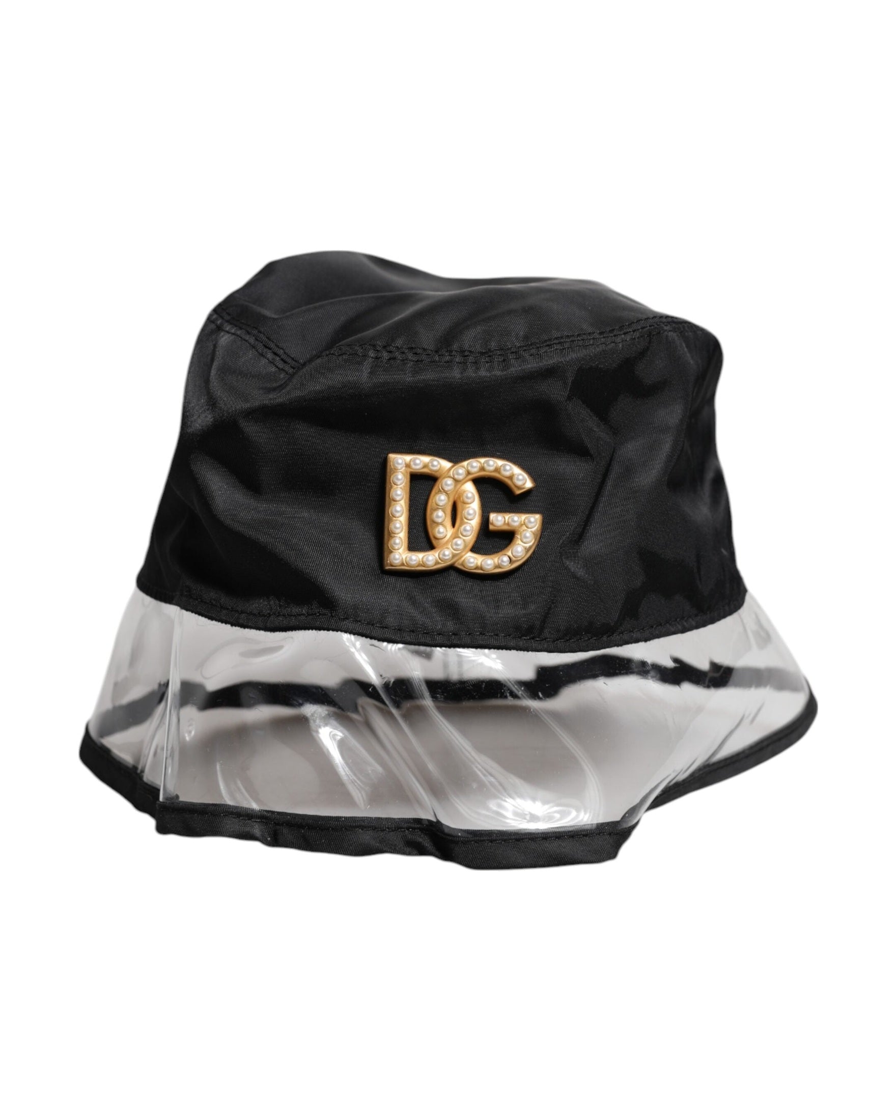 Dolce & Gabbana Black Nylon Pvc Dg Logo Bucket Hat Glam Steals