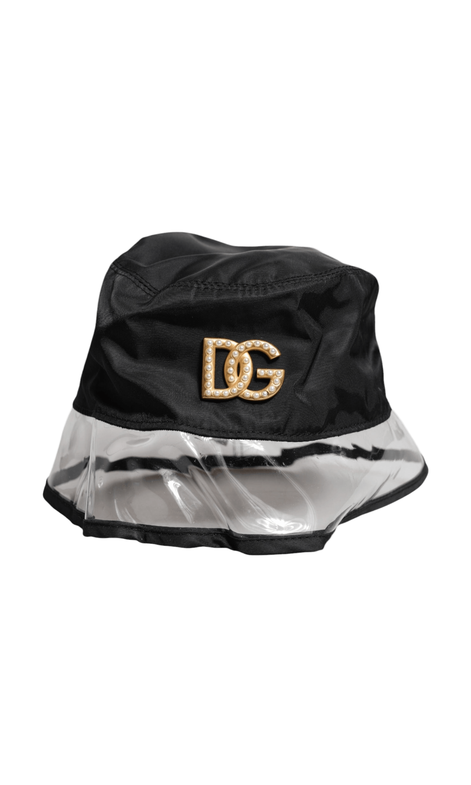 Dolce & Gabbana Black Nylon Pvc Dg Logo Bucket Hat Glam Steals