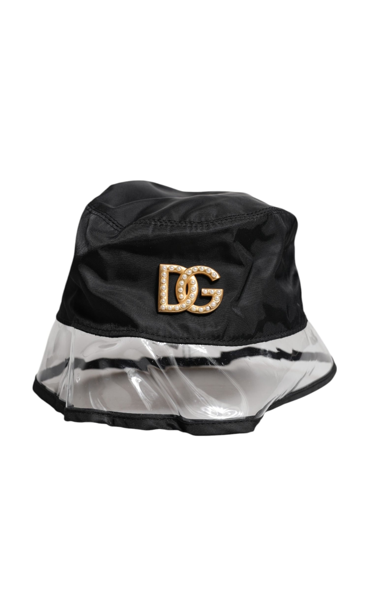 Dolce & Gabbana Black Nylon Pvc Dg Logo Bucket Hat Glam Steals