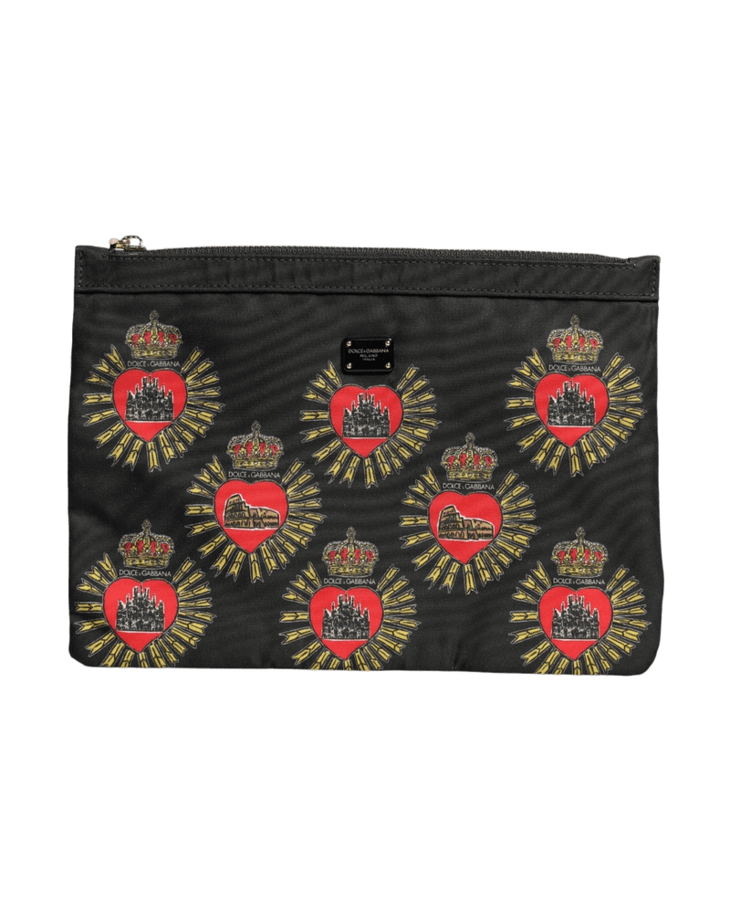 Dolce & Black Gabbana Nylon Sacred Heart Clutch Pouch Bag Glam Steals