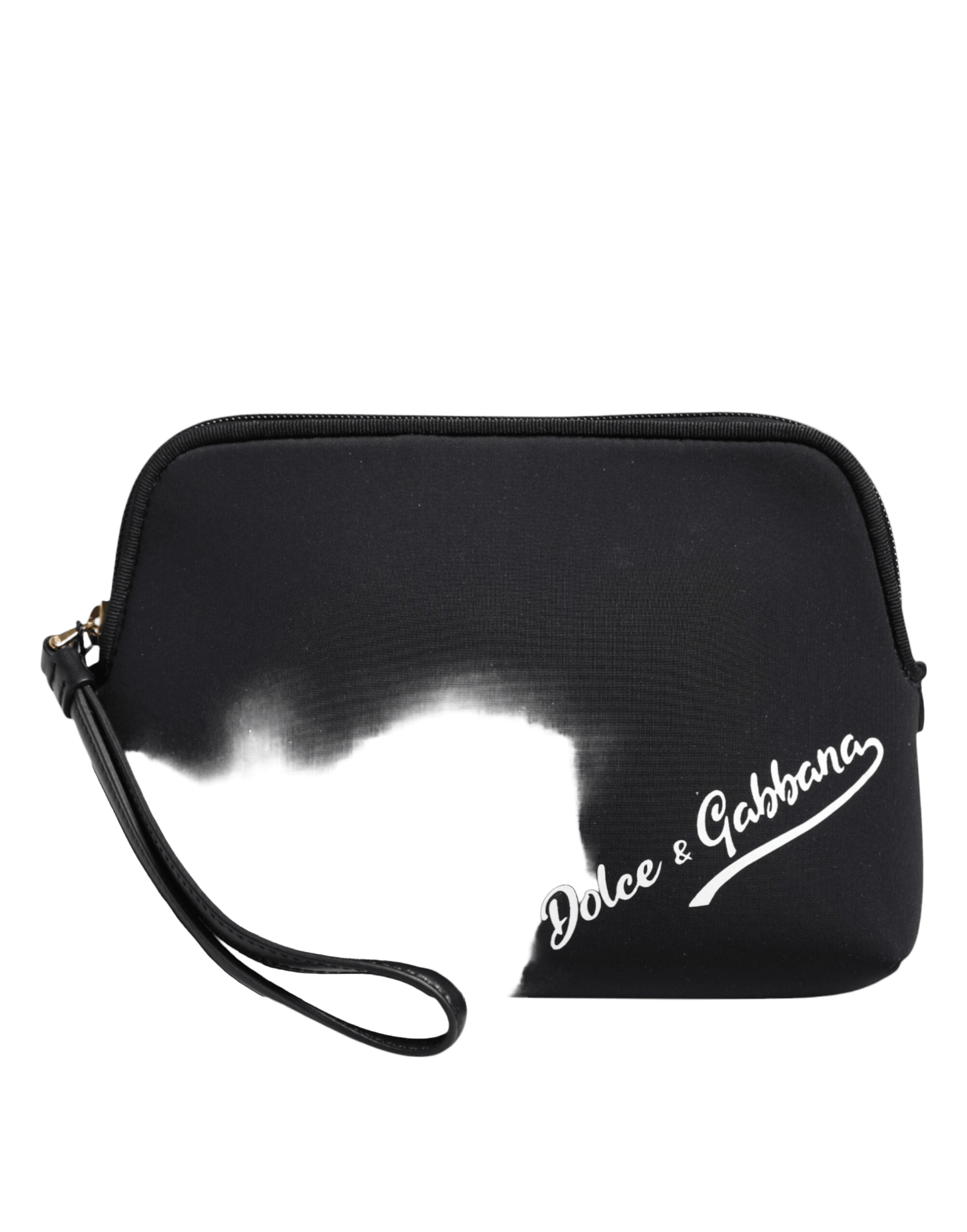 Dolce & Gabbana Black Nylon Solid Dg Logoprint Clutch Zip Borse Pouch Bag Glam Steals