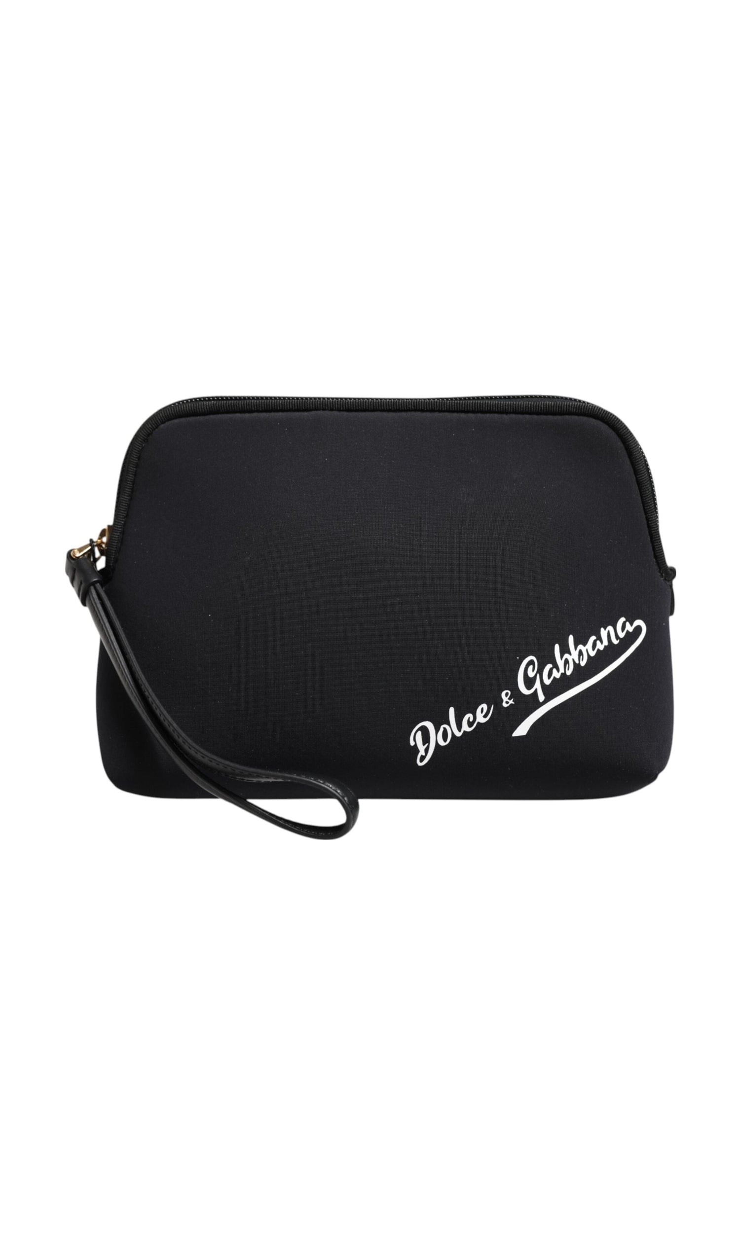 Dolce & Gabbana Black Nylon Solid Dg Logoprint Clutch Zip Borse Pouch Bag Glam Steals