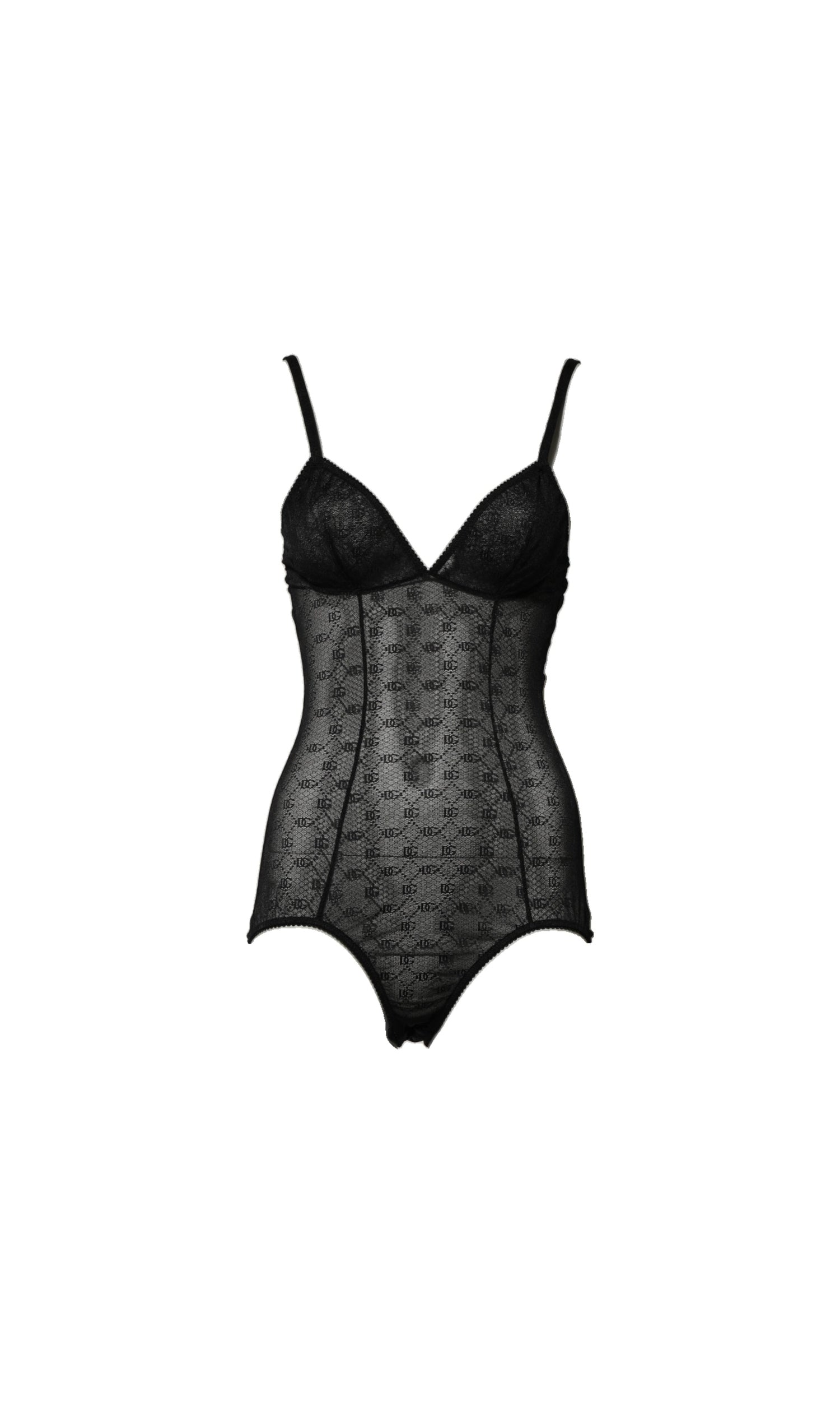 Dolce & Gabbana Black Nylon Stretch Bodysuit Lingerie Underwear Glam Steals