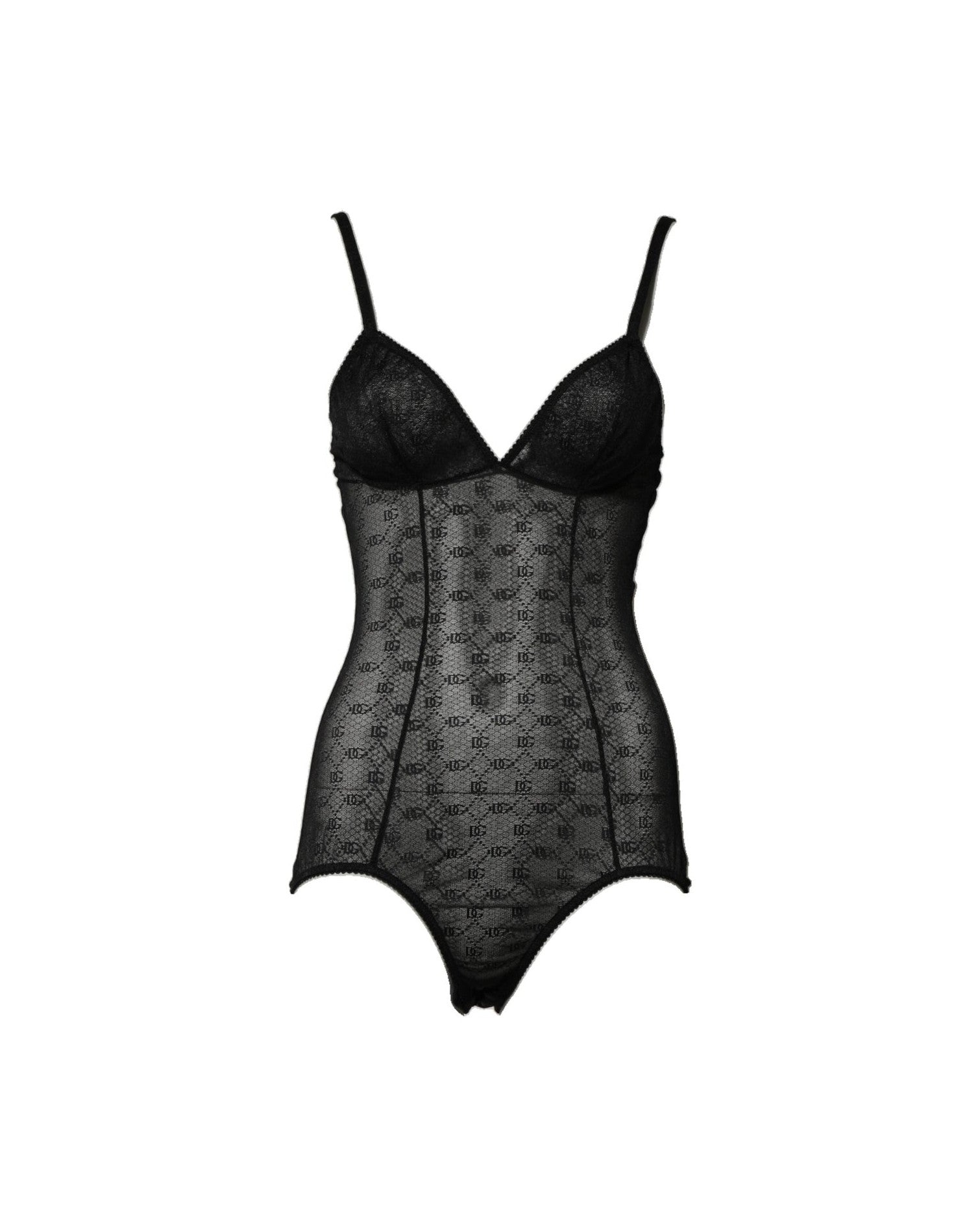Dolce & Gabbana Black Nylon Stretch Bodysuit Lingerie Underwear Glam Steals