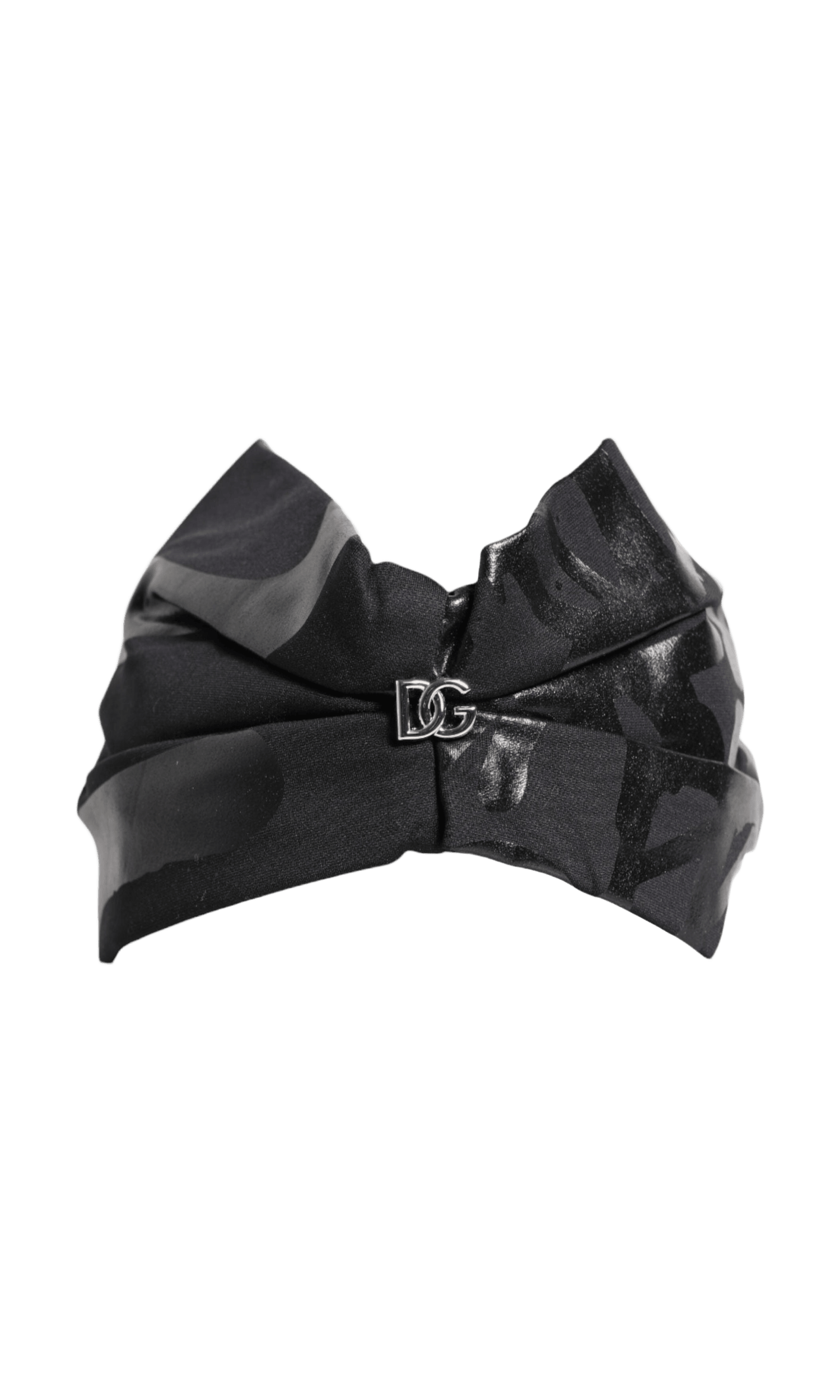 Dolce & Gabbana Black Nylon Stretch Dg Logo Head Band Hat Glam Steals