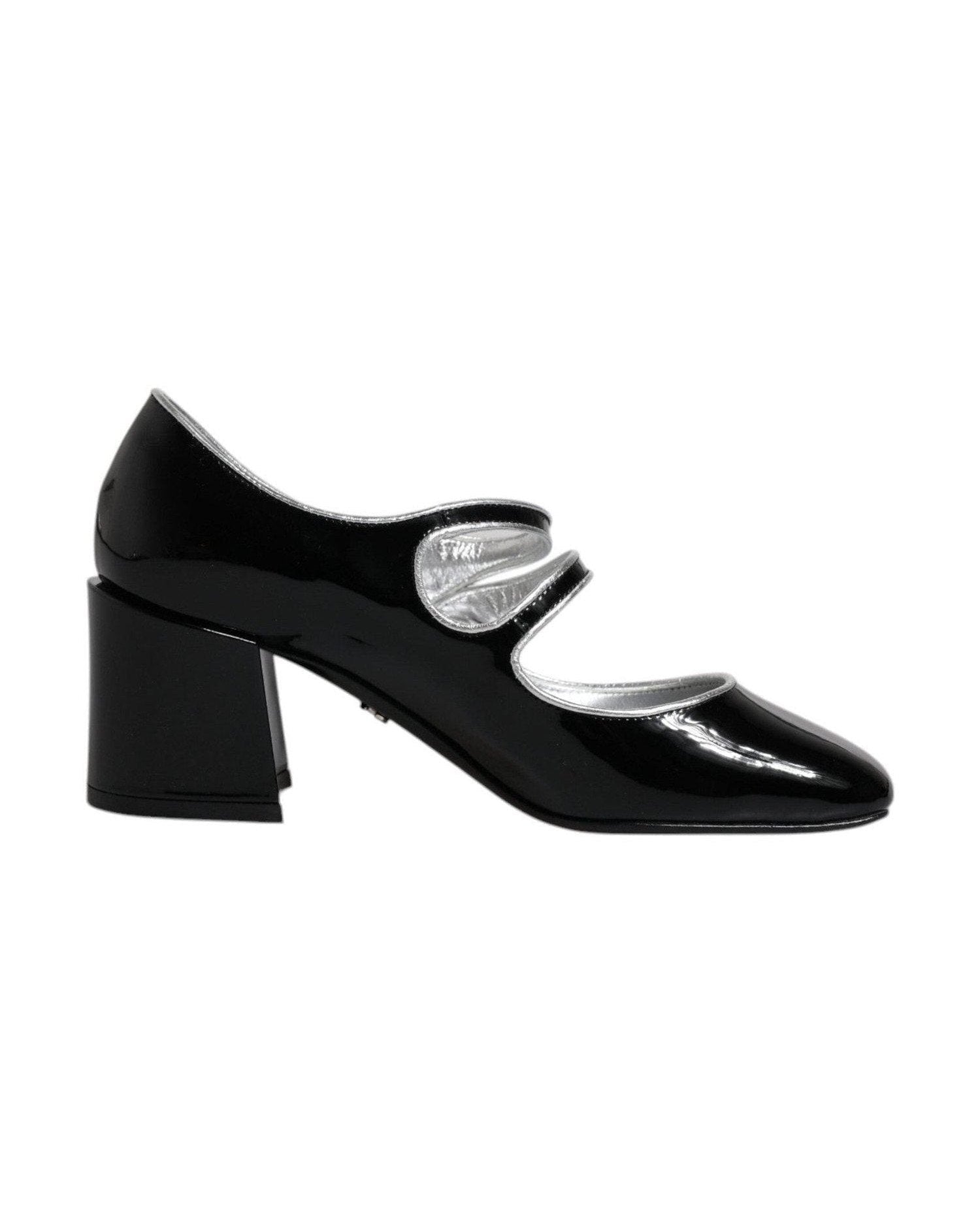 Dolce & Gabbana Black Patent Leather Crystal Mary Jane Pumps Shoes Heels