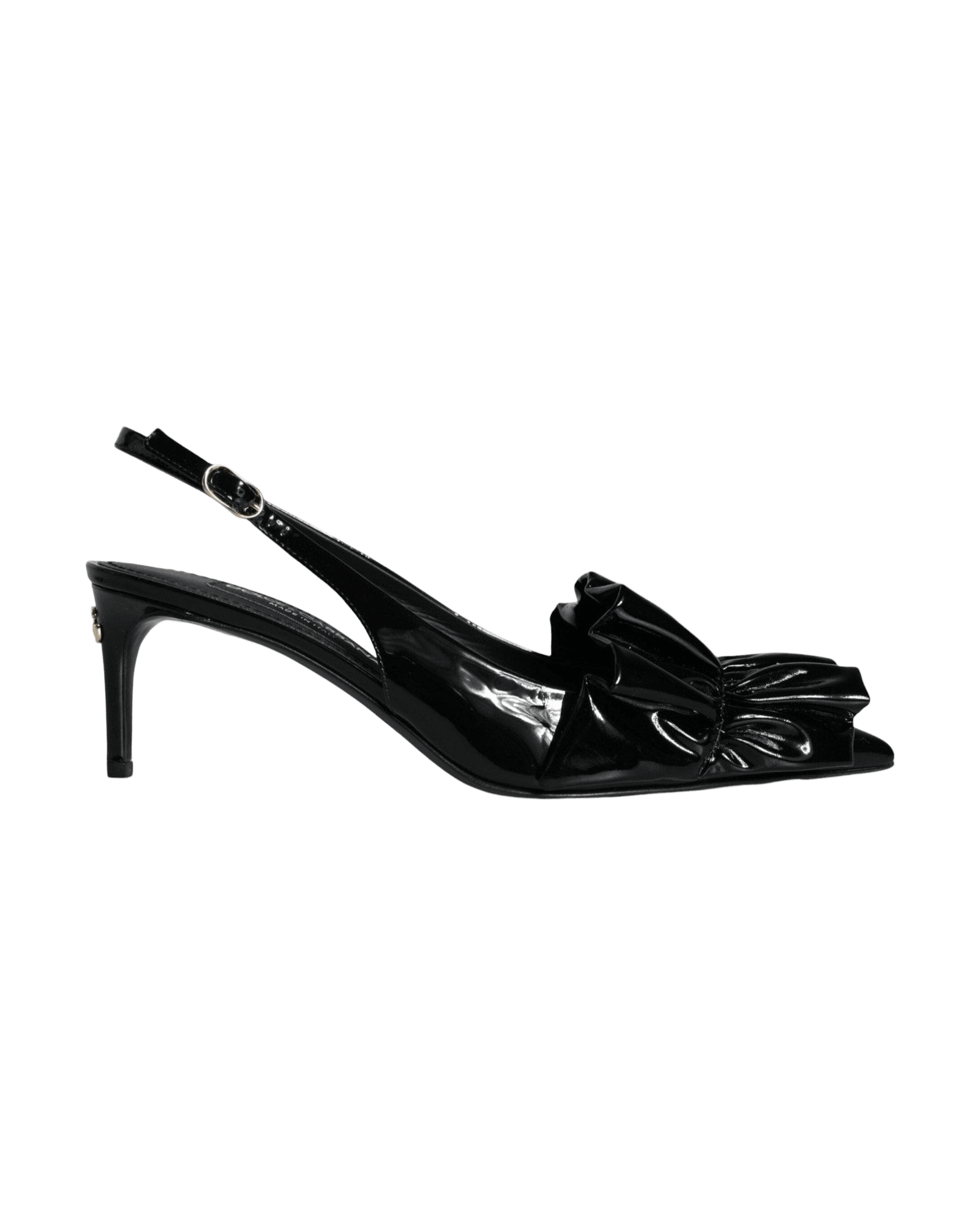 Dolce & Gabbana Black Patent Leather Heels Slingback Shoes Glam Steals