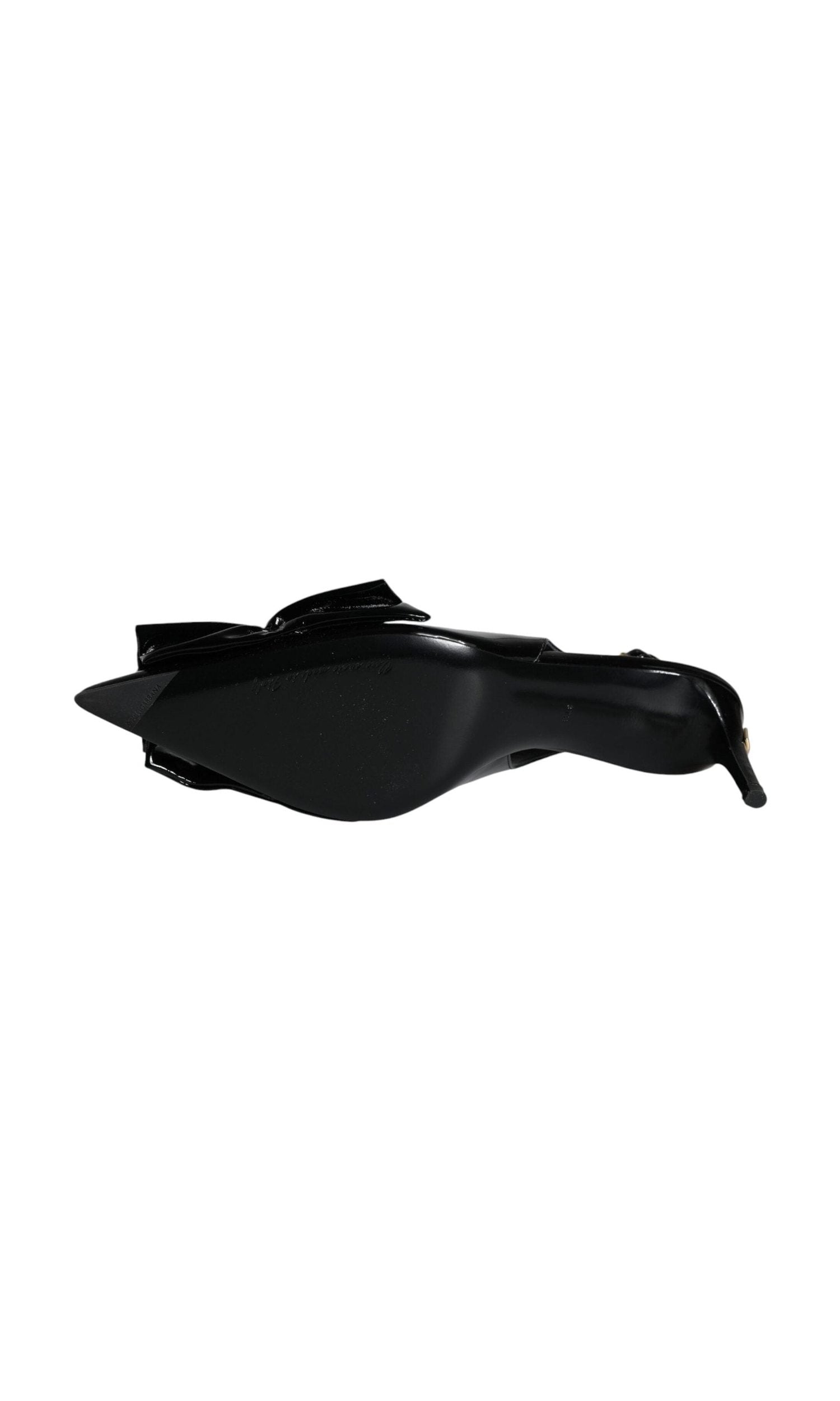 Dolce & Gabbana Black Patent Leather Heels Slingback Shoes Glam Steals