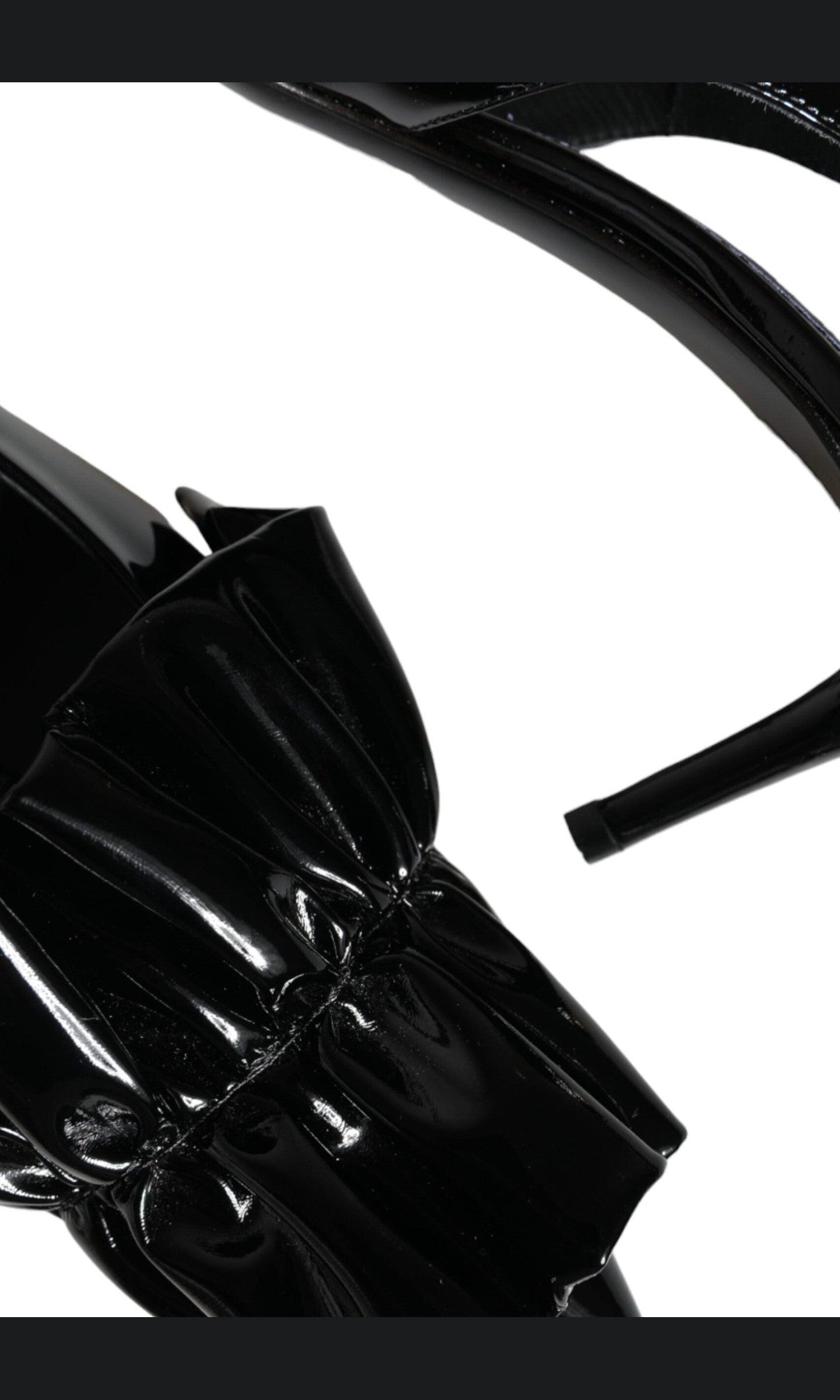 Dolce & Gabbana Black Patent Leather Heels Slingback Shoes Glam Steals