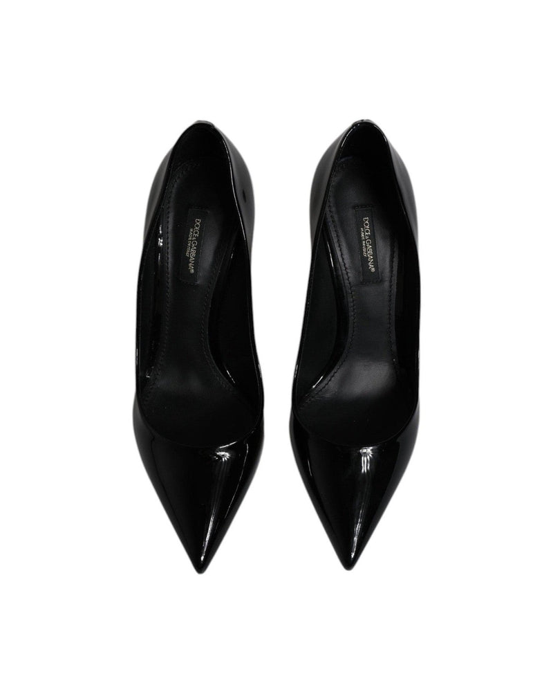 Dolce & Gabbana Black Patent Leather High Heels Pumps Shoes Glam Steals