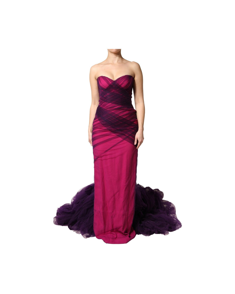 Dolce & Gabbana Black Pink Strapless Sheath Mermaid Dress Glam Steals