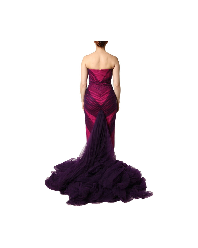 Dolce & Gabbana Black Pink Strapless Sheath Mermaid Dress Glam Steals