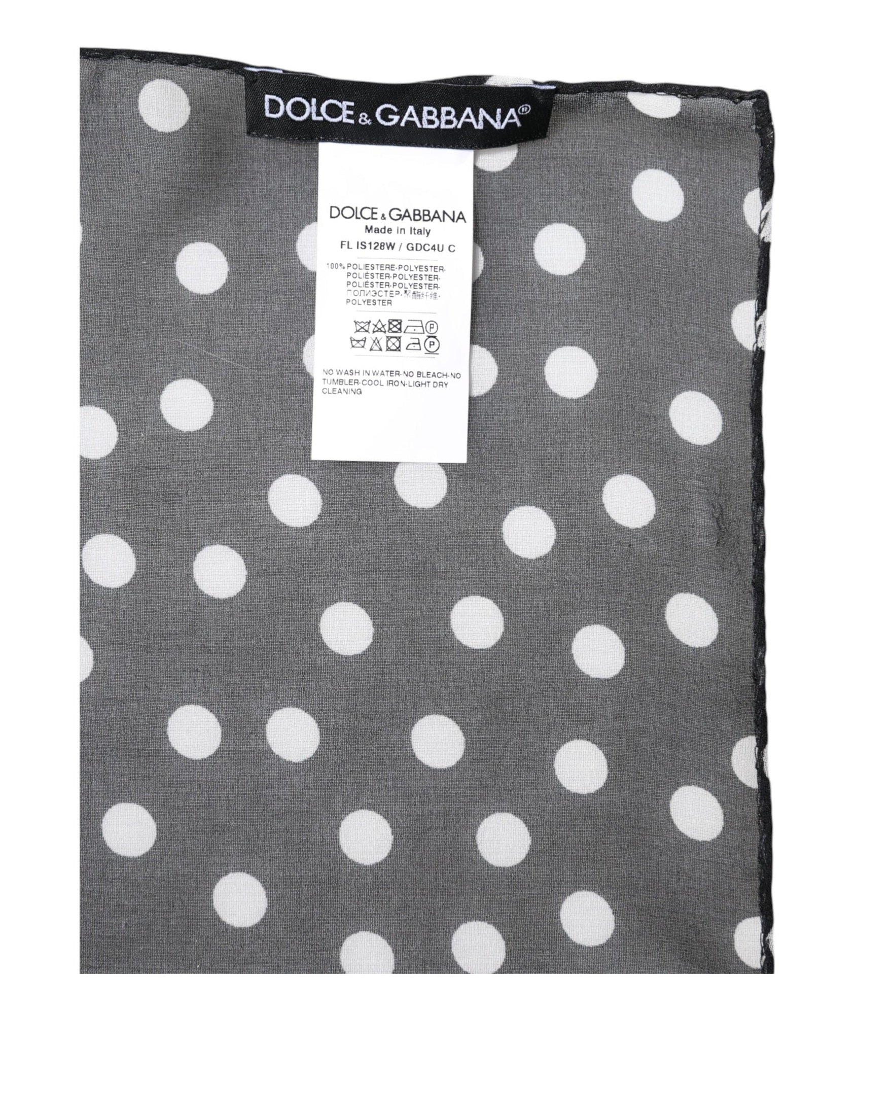 Dolce & Gabbana Black Polyester Polka Dots Wrap Shawl Scarf Glam Steals