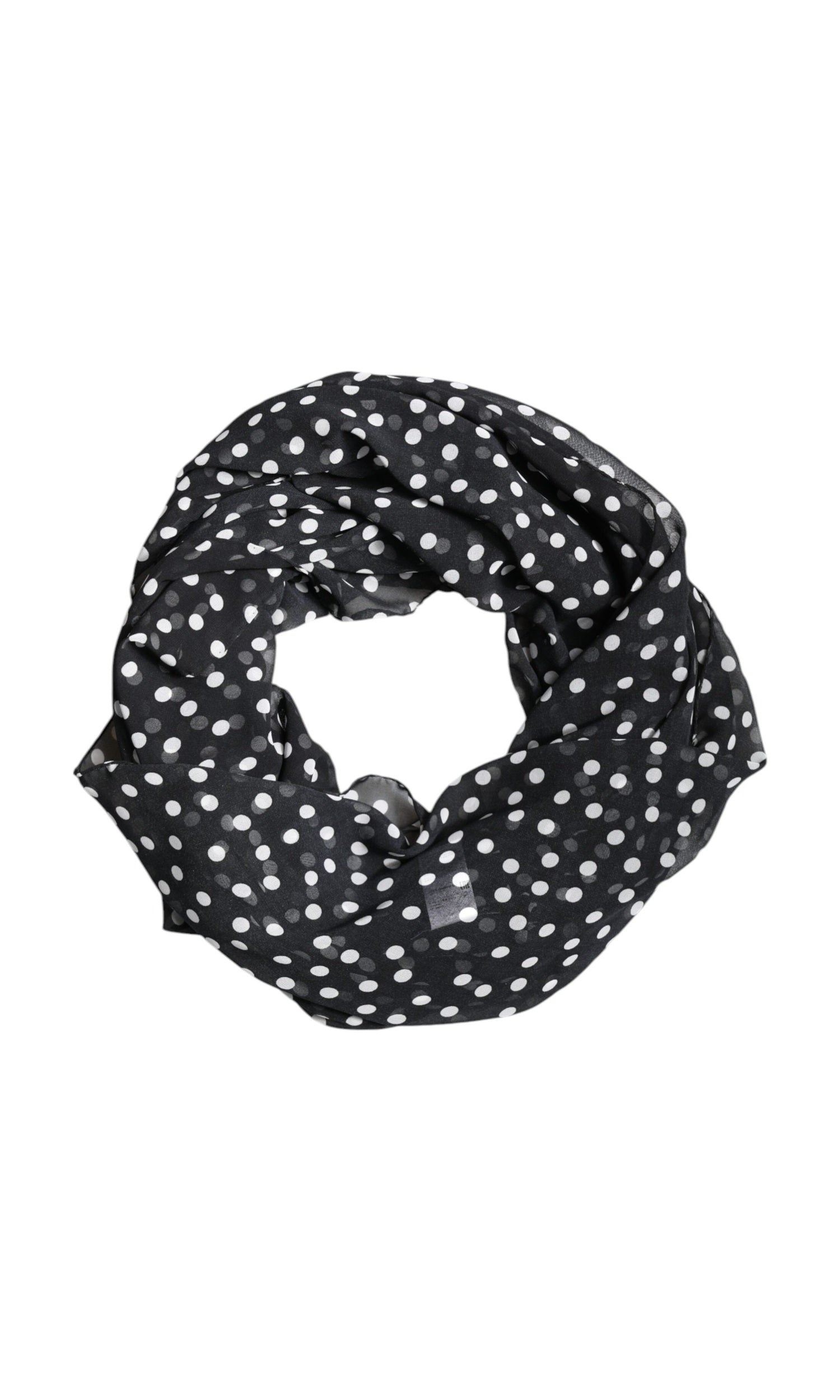 Dolce & Gabbana Black Polyester Polka Dots Wrap Shawl Scarf Glam Steals