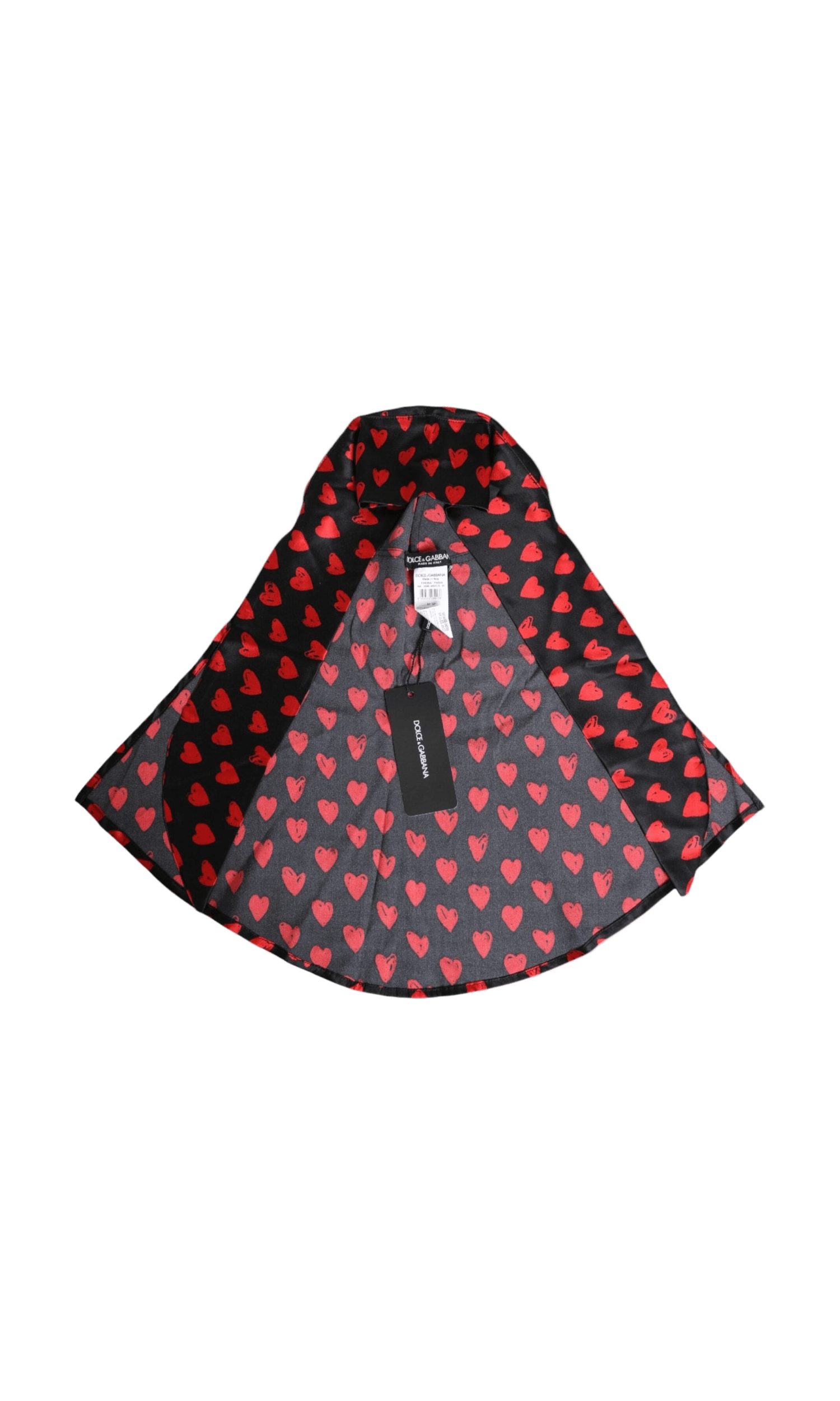 Dolce & Gabbana Black Polyester Red Hearts Hat Glam Steals