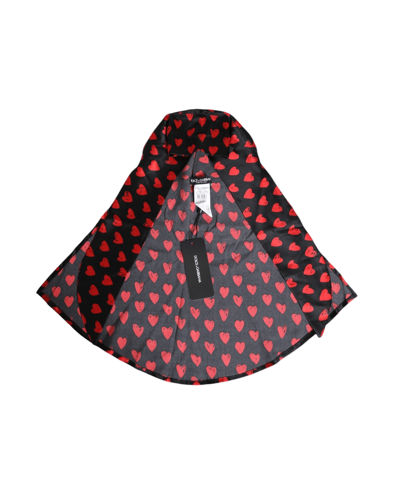 Dolce & Gabbana Black Polyester Red Hearts Hat Glam Steals