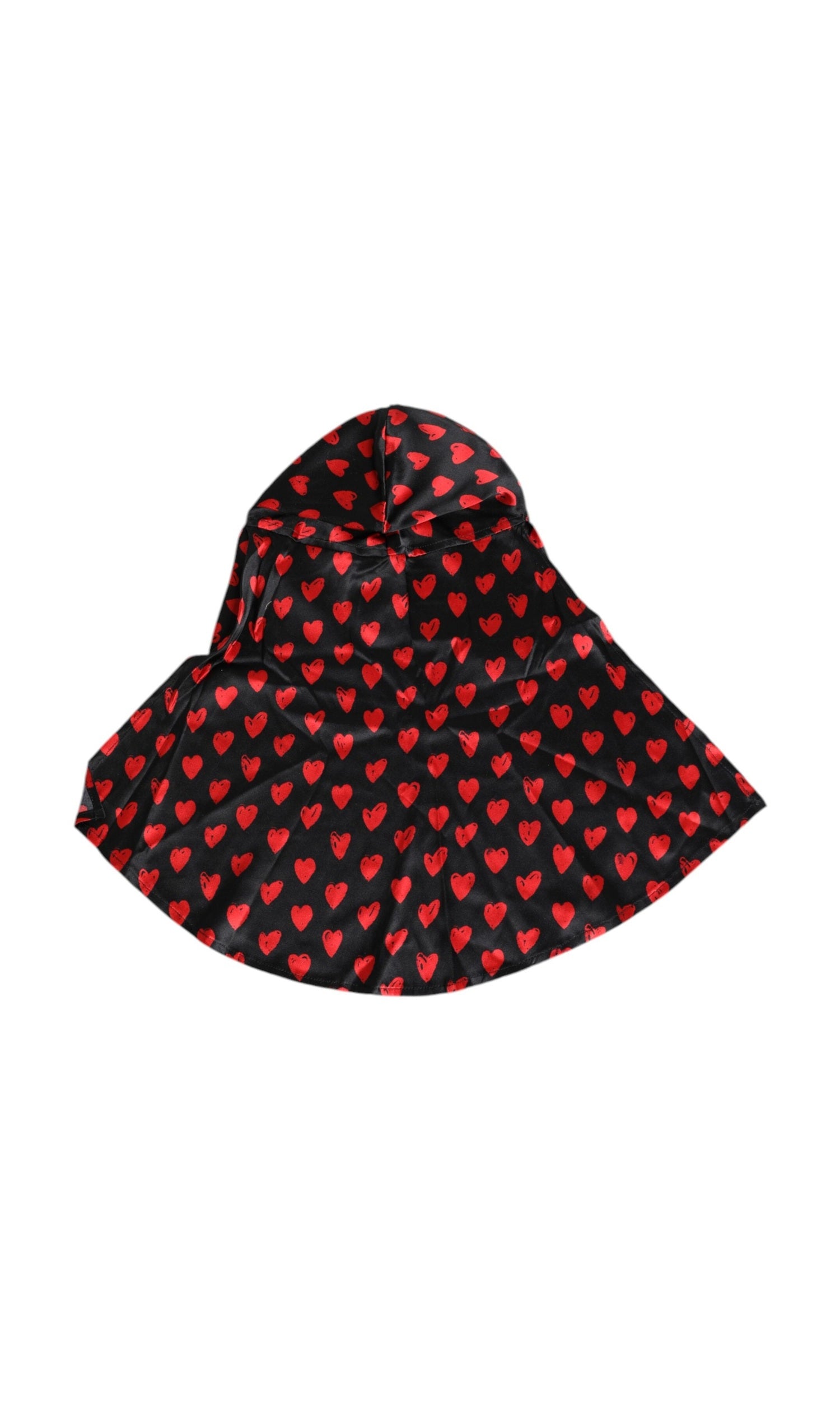 Dolce & Gabbana Black Polyester Red Hearts Hat Glam Steals