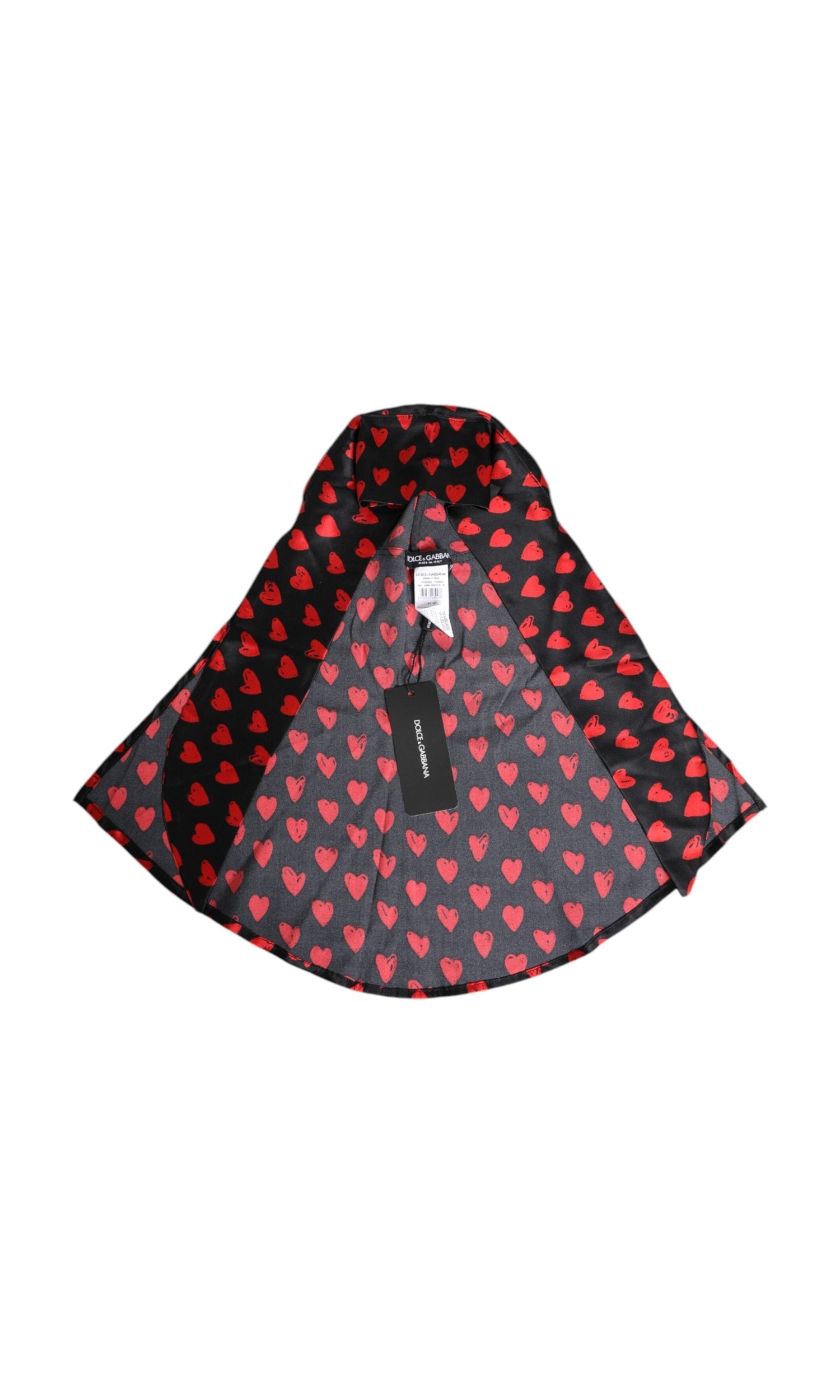 Dolce & Gabbana Black Polyester Red Hearts Hat Glam Steals