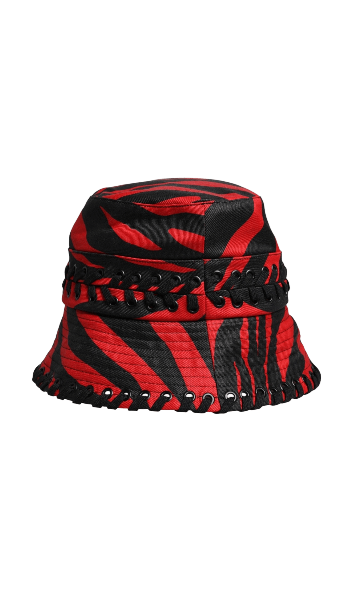 Dolce & Gabbana Black Polyester Red Stripe Wide Brim Bucket Hat Glam Steals