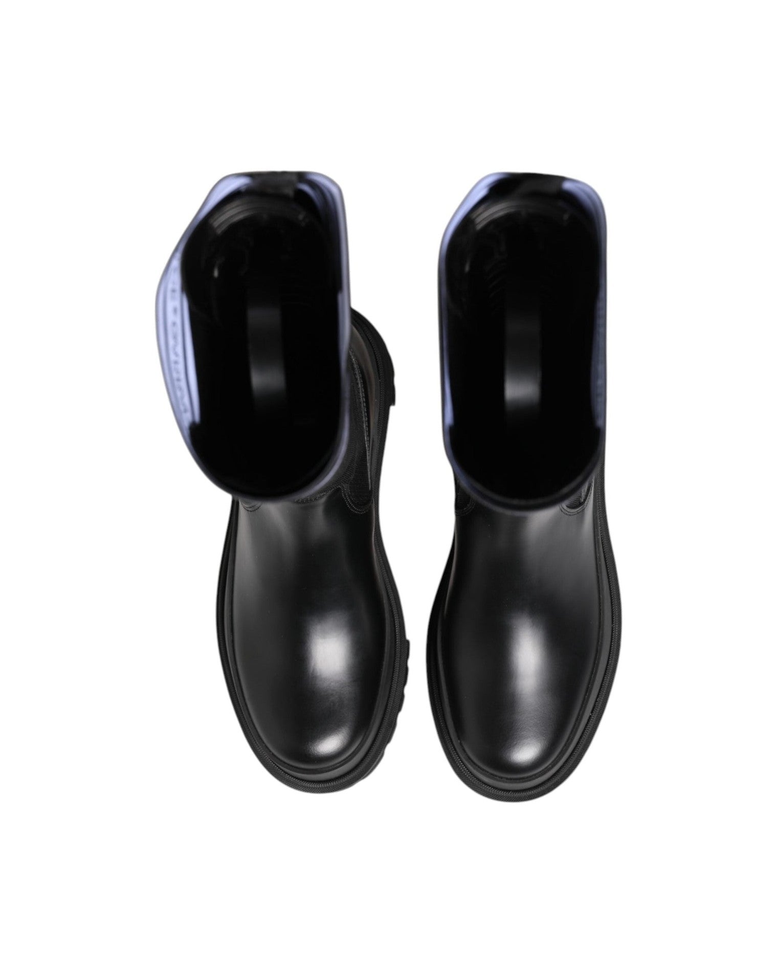 Dolce & Gabbana Black Polyester White Socks High Boots Shoes Glam Steals