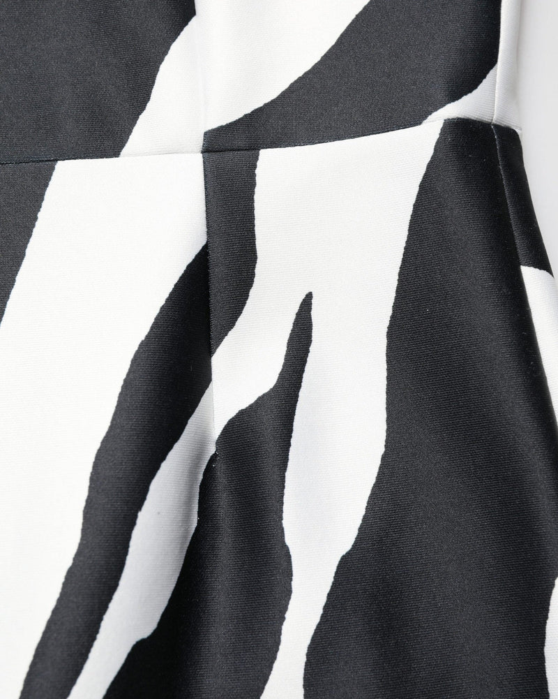 Dolce & Gabbana Black Polyester White Zebra Pattern Jumpsuit Glam Steals