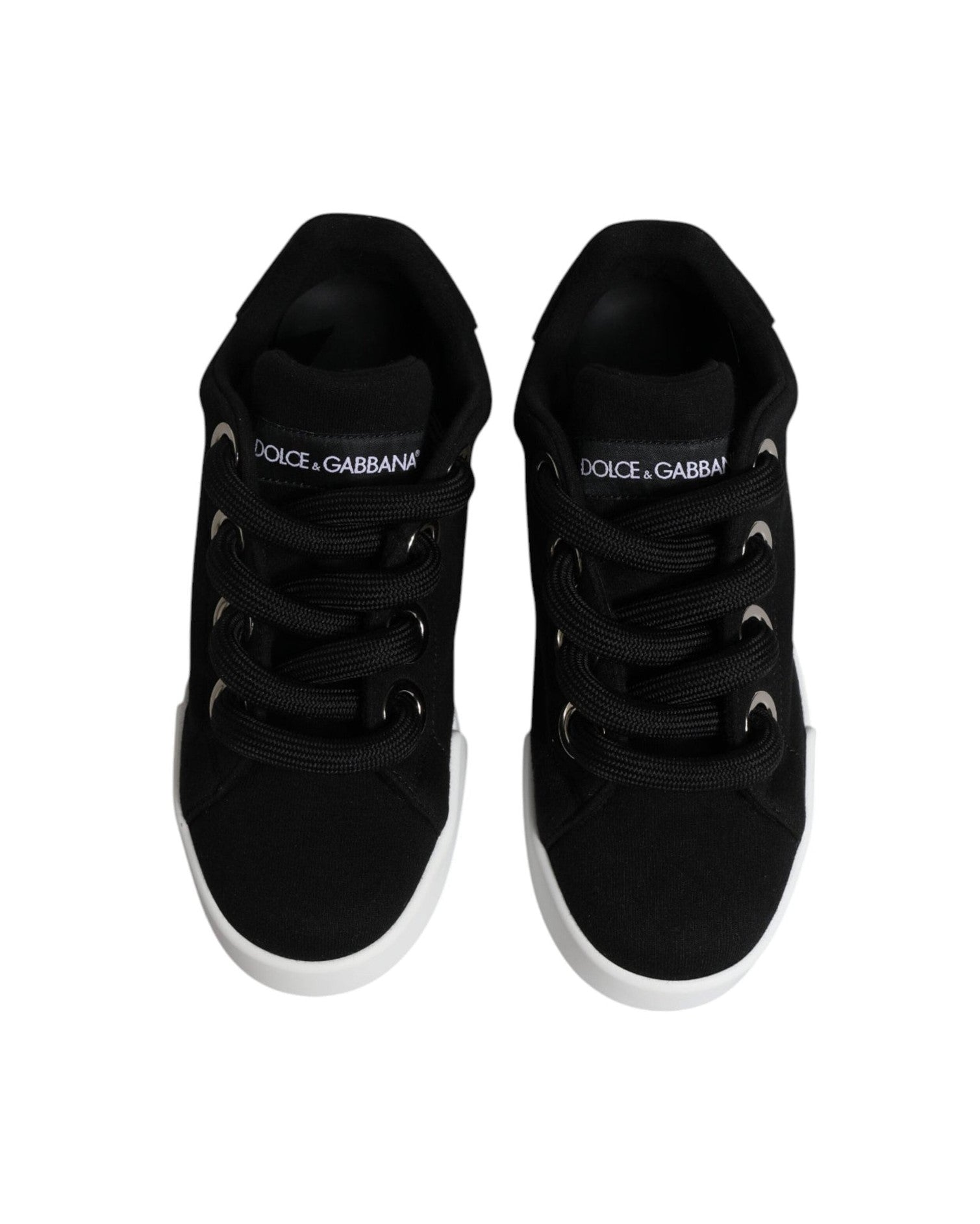 Dolce & Gabbana Black Portofino Low Top Sneakers Shoes Sneakers