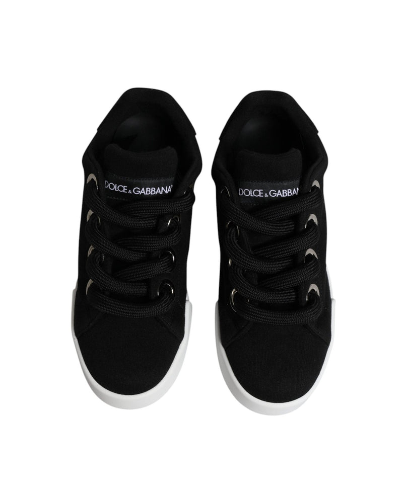 Dolce & Gabbana Black Portofino Low Top Sneakers Shoes Sneakers