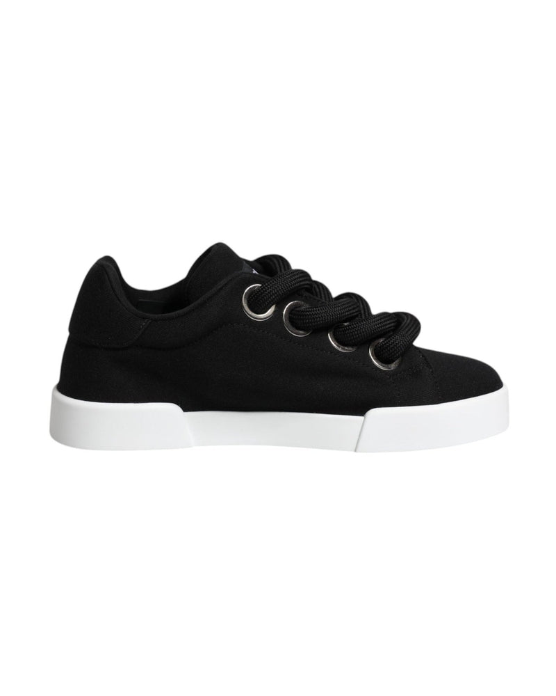 Dolce & Gabbana Black Portofino Low Top Sneakers Shoes Sneakers