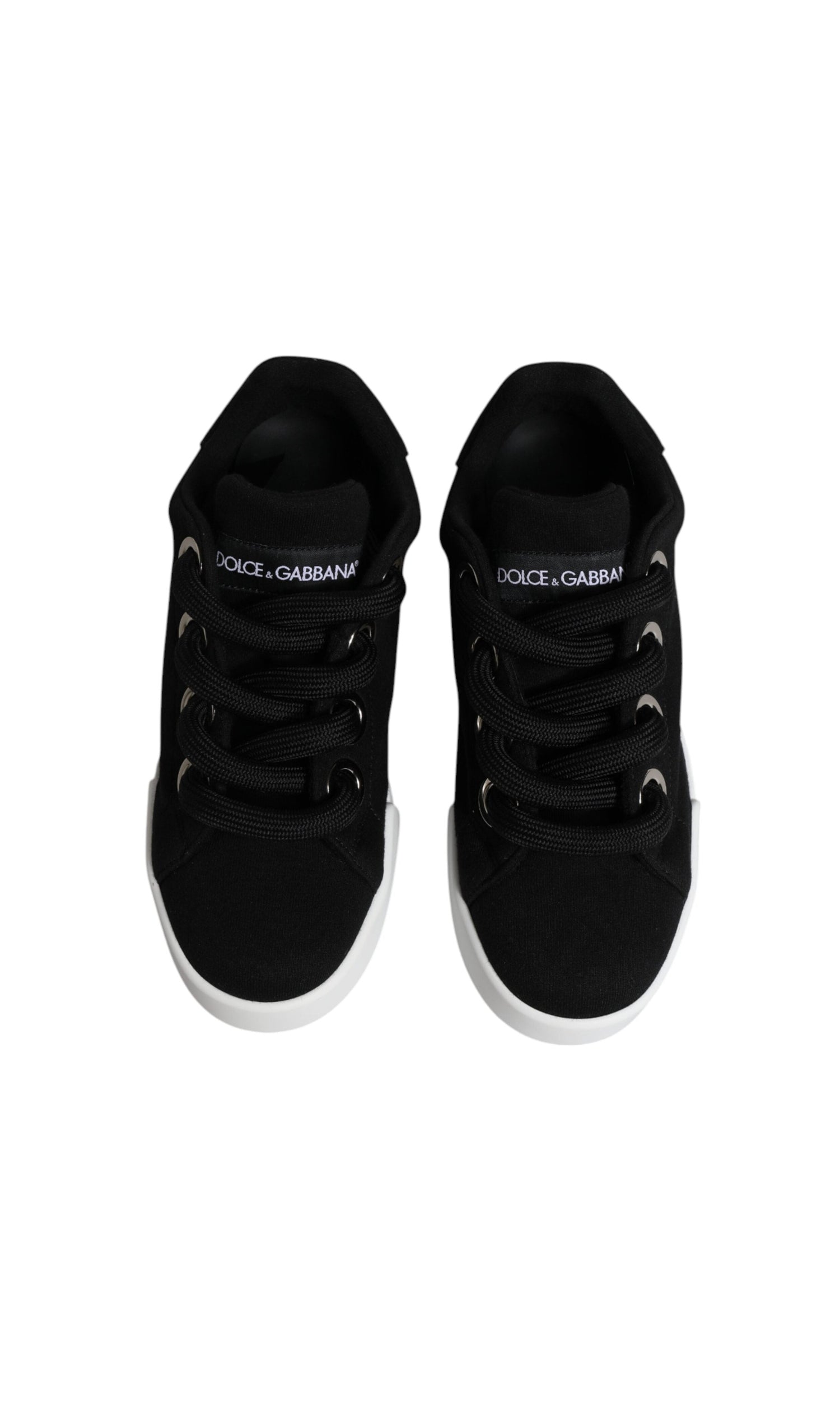 Dolce & Gabbana Black Portofino Low Top Sneakers Shoes Glam Steals