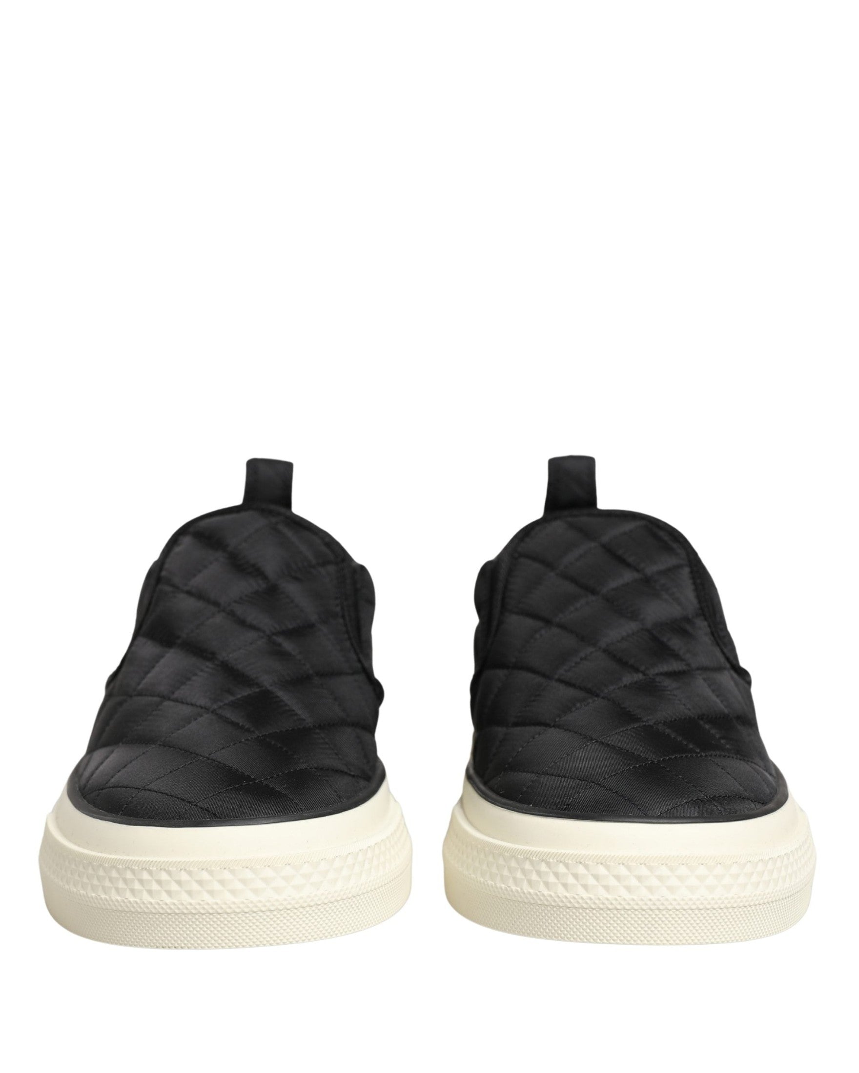 Dolce & Gabbana Black Quilted Slip On Low Top Sneakers Shoes Glam Steals